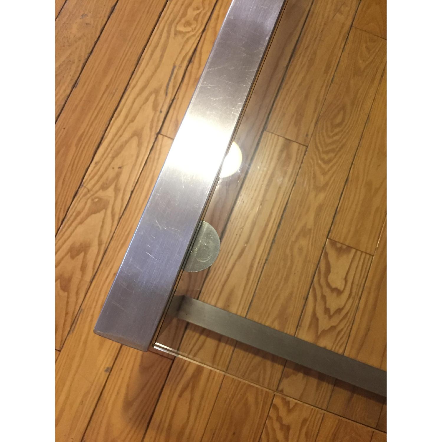 Ethan Allen Tangent Stainless Steel & Glass Coffee Table - image-1