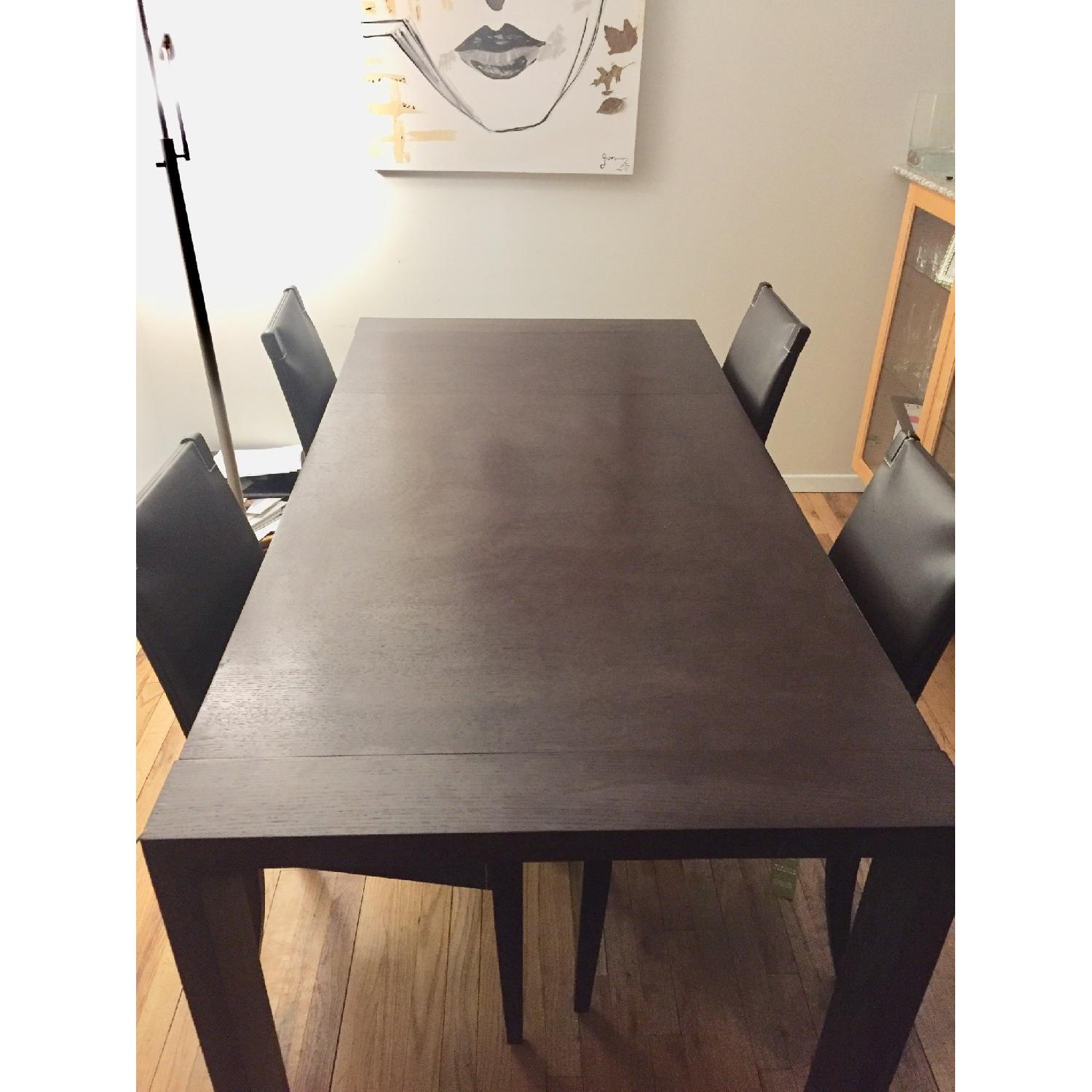 Expandable Wood Dining Table w/ 4 Chairs - AptDeco