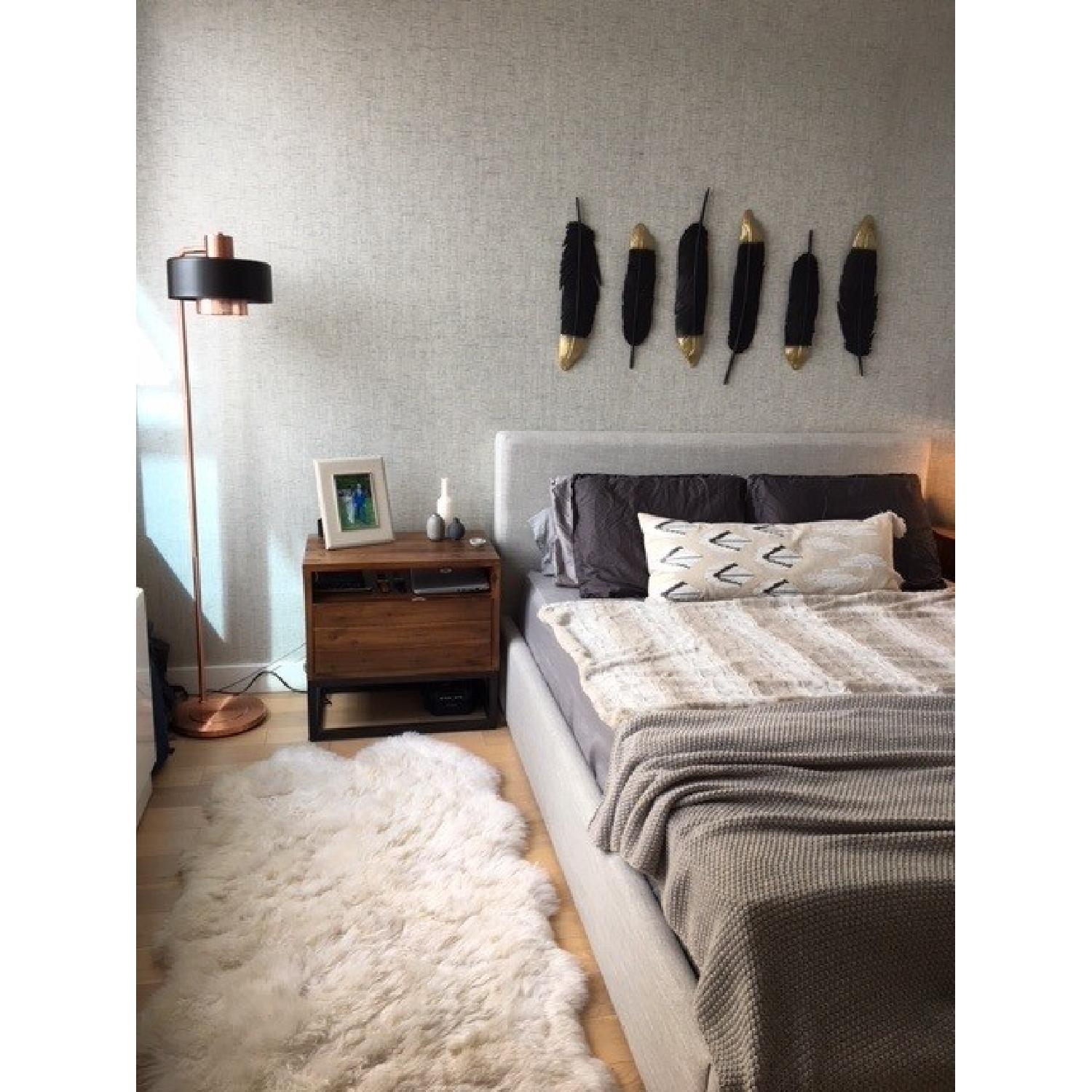 ABC Carpet & Home Grey Upholstered Queen Storage Bed - image-1