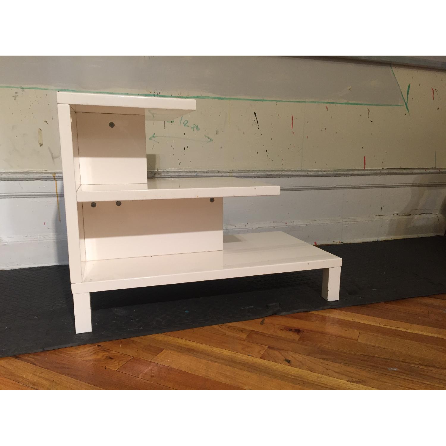 West Elm White Lacquer Side Table - image-1