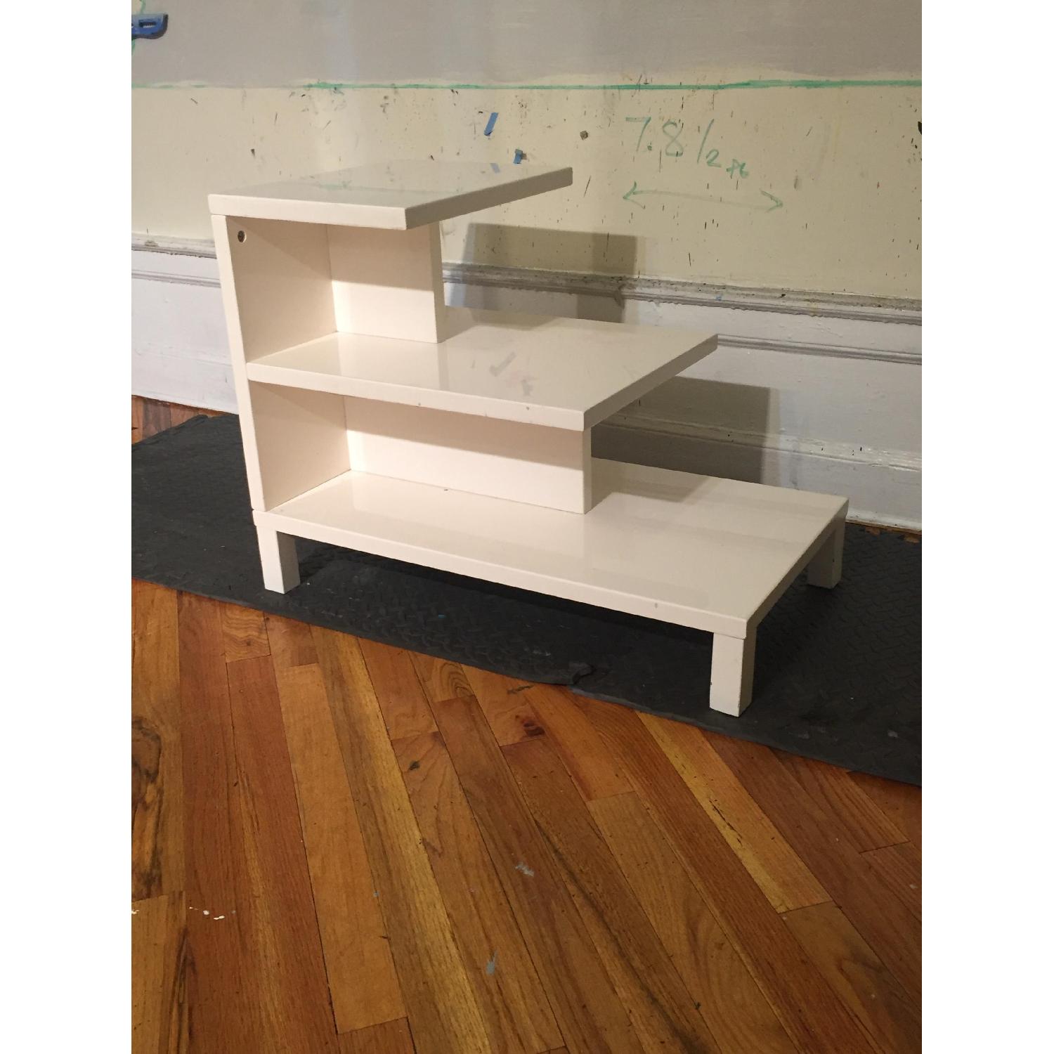 West Elm White Lacquer Side Table - image-2