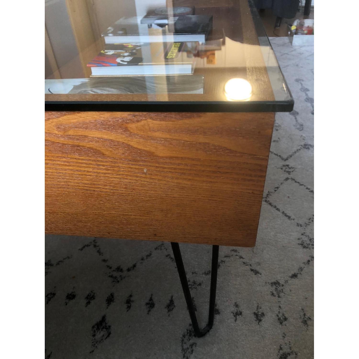 Modern Glass Top Wood Gallery Table - image-5