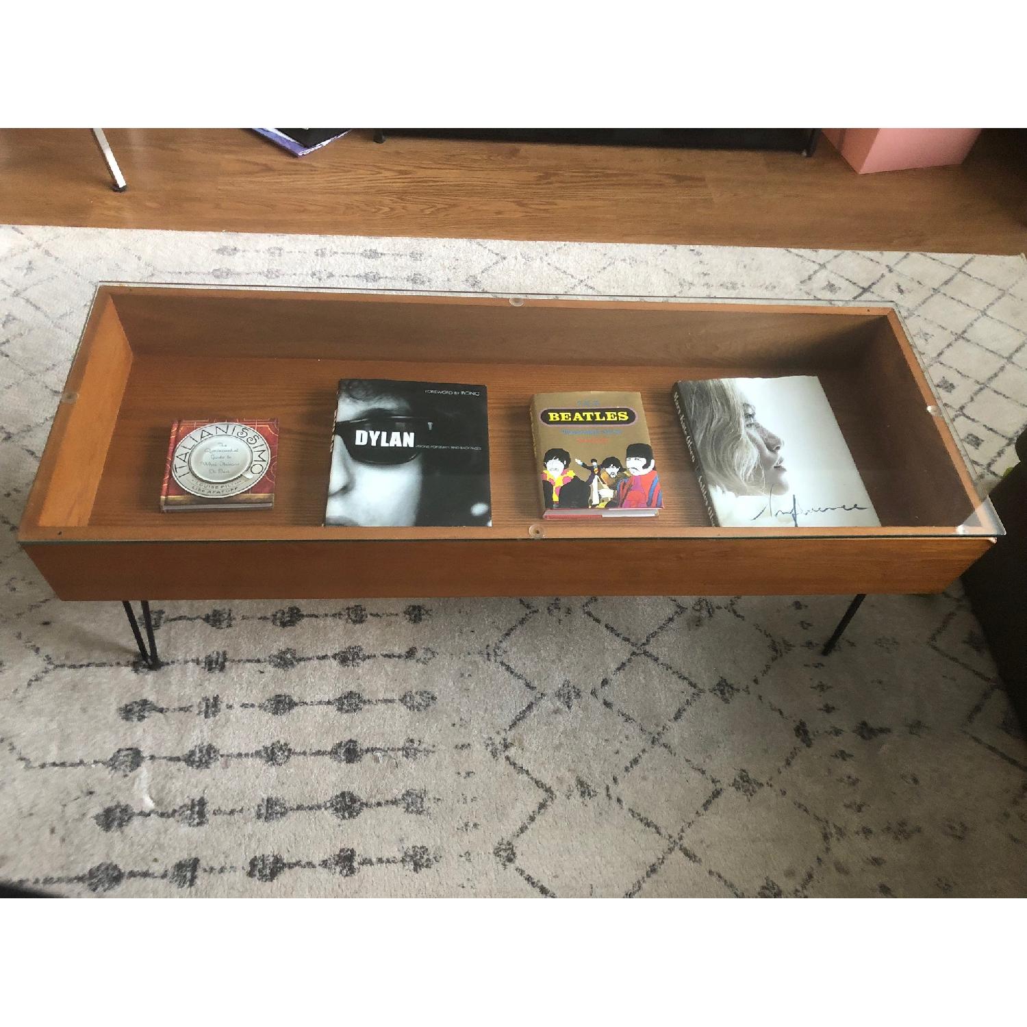 Modern Glass Top Wood Gallery Table - image-6