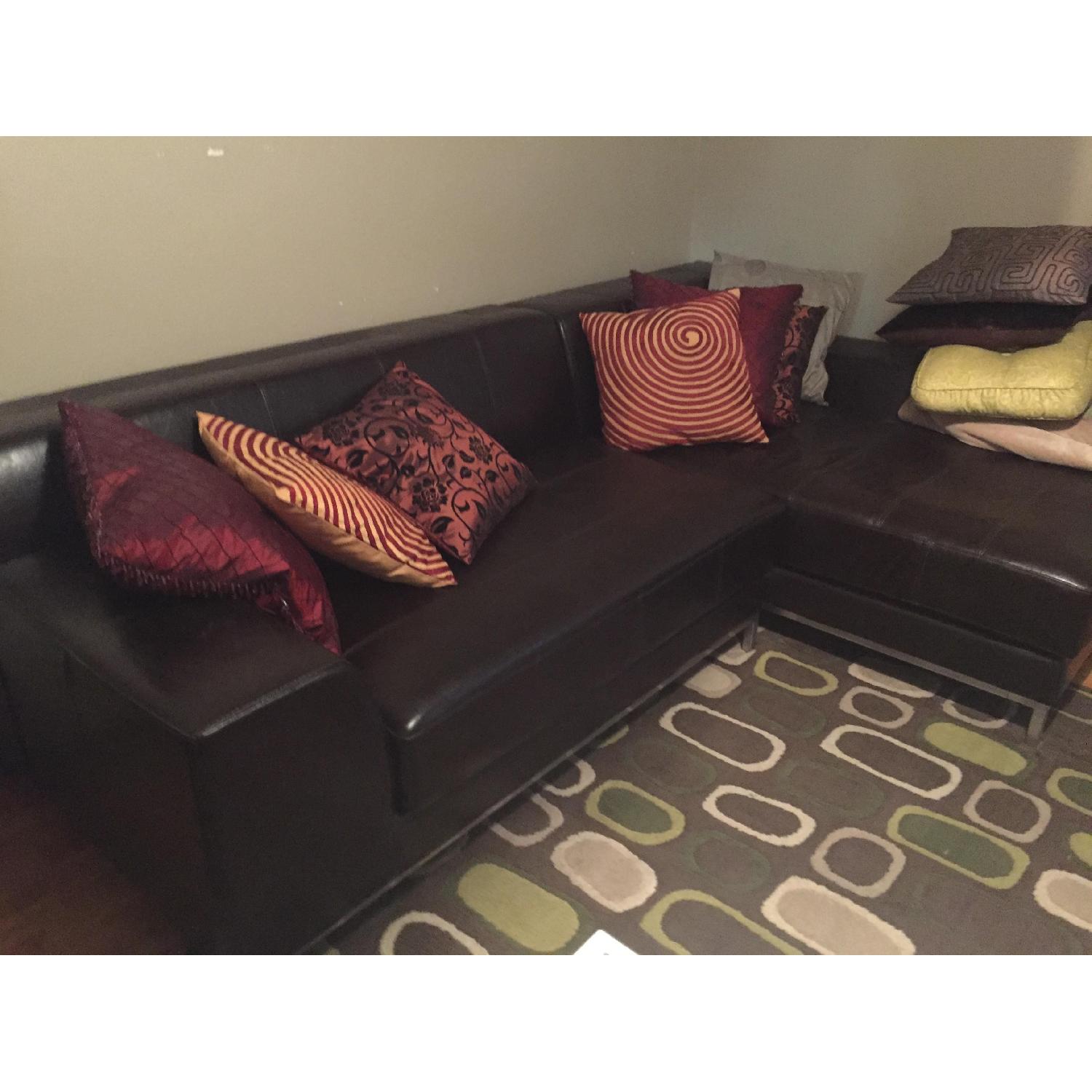 Ikea Leather 2Piece Sectional Sofa AptDeco