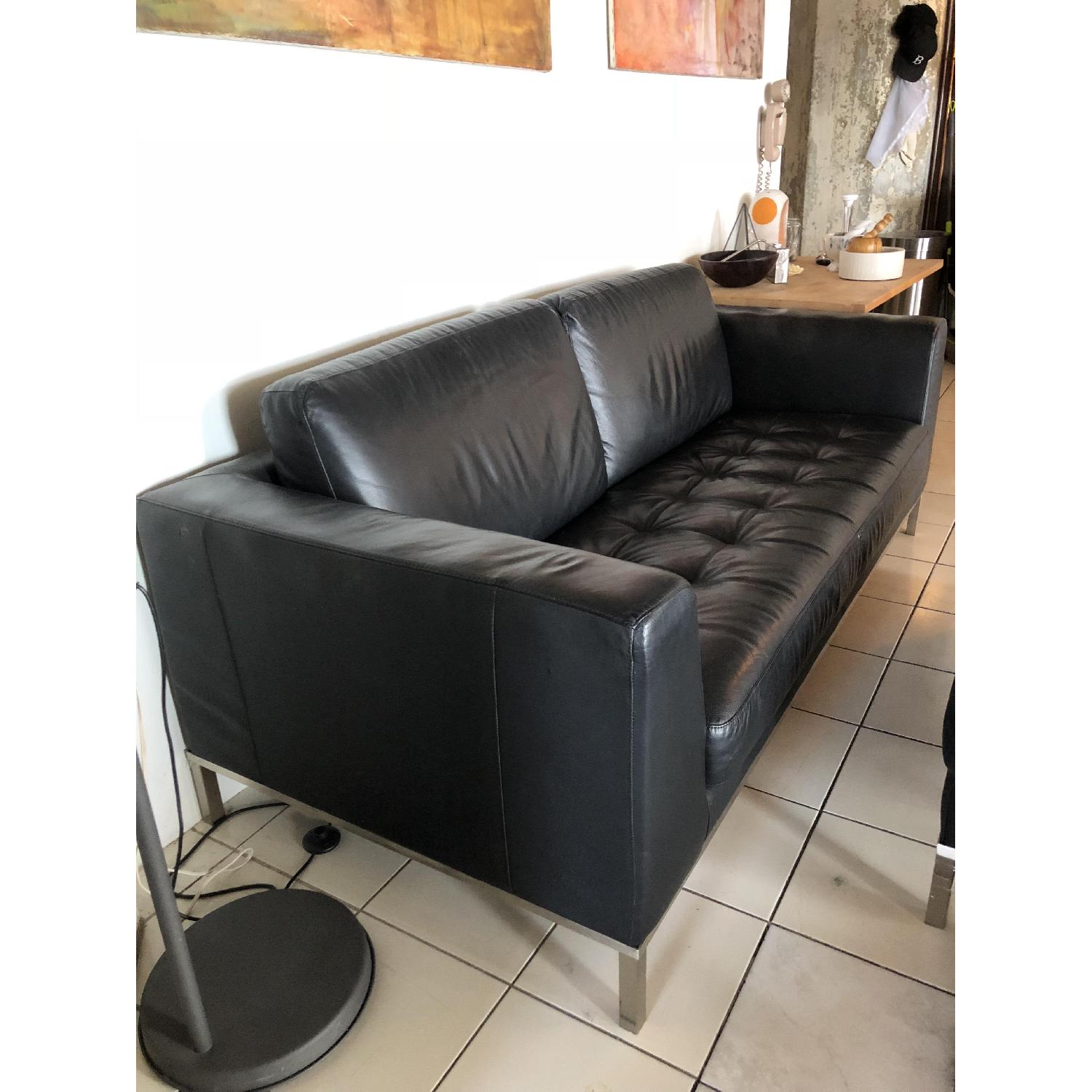 Italsofa Italian Leather Sofa & Ottoman - image-3