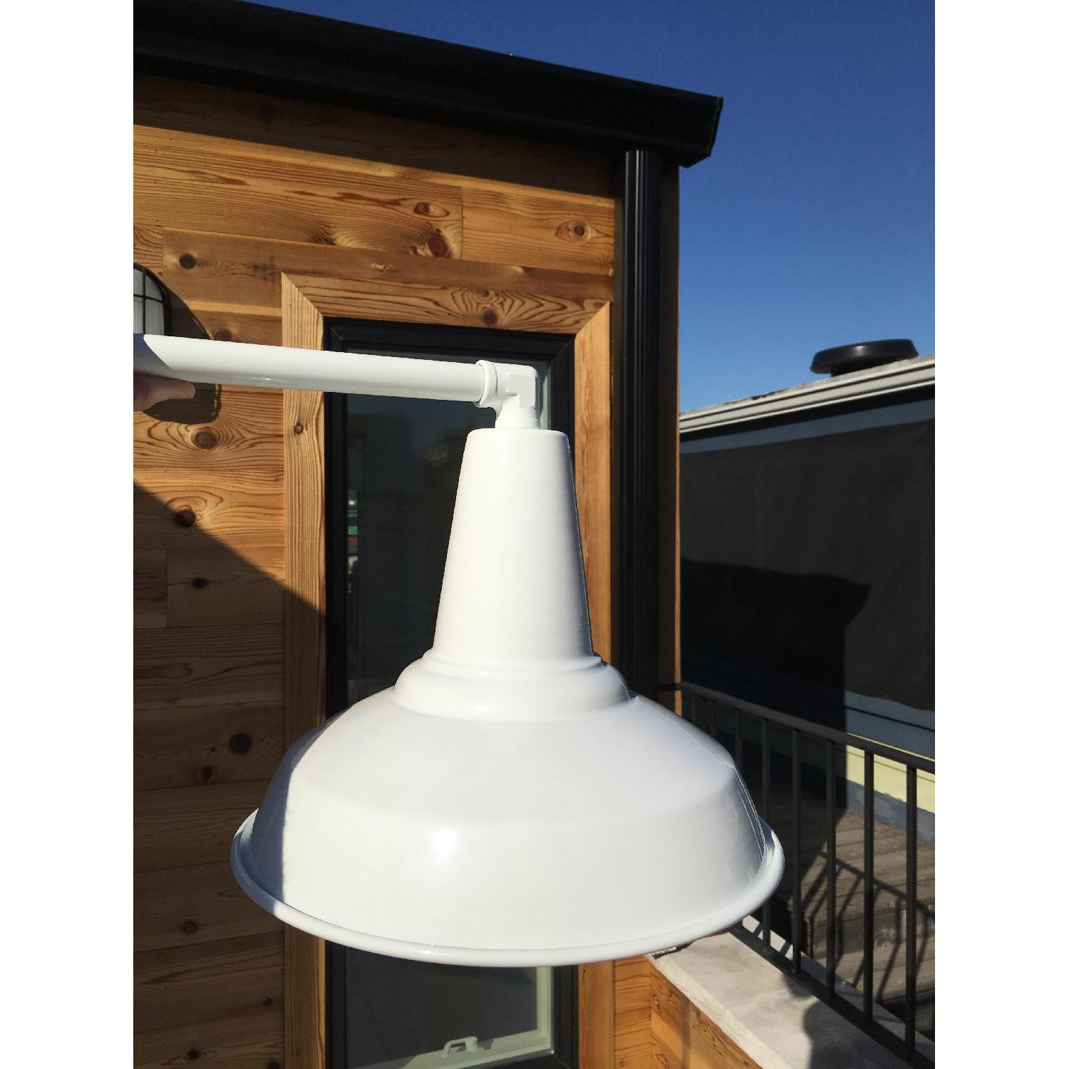 Schoolhouse Factory Modern No. 4 Outdoor Sconce in White - image-1
