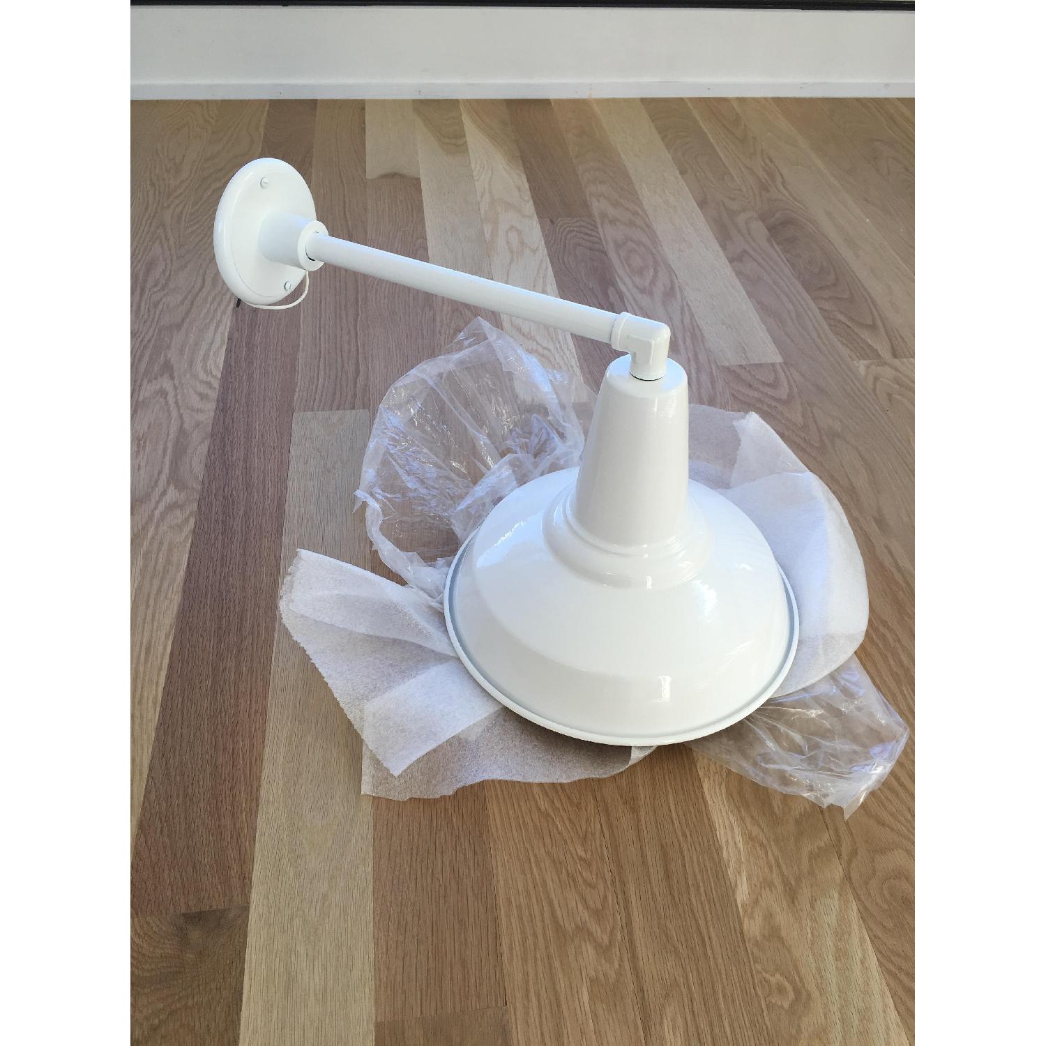 Schoolhouse Factory Modern No. 4 Outdoor Sconce in White - image-3