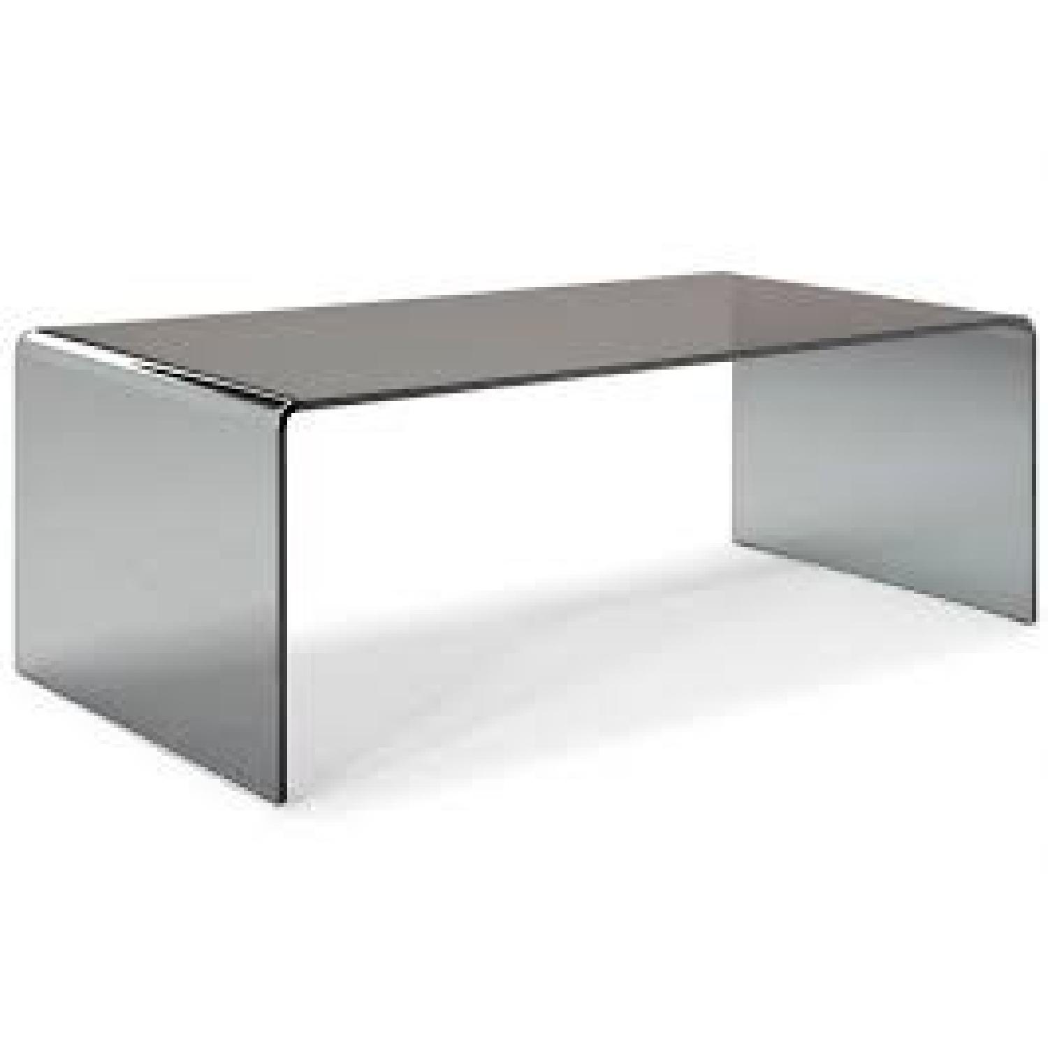 Natuzzi Custom Smoked Glass Coffee Table AptDeco