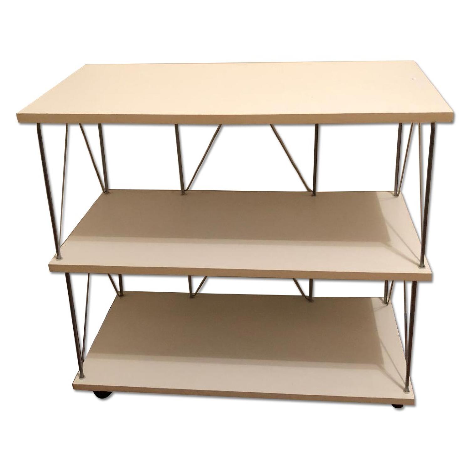 Container Store Shelving Unit w/ Locking Wheels AptDeco