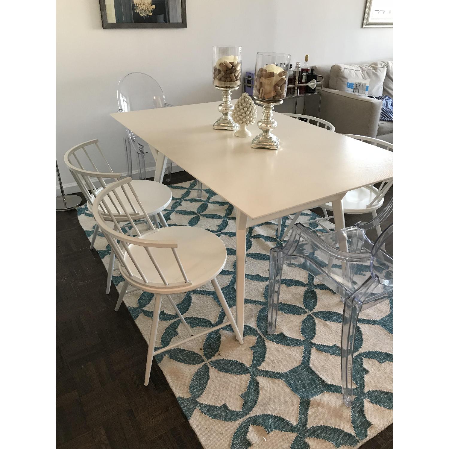 West Elm Mid-Century Expandable White Dining Table - image-3