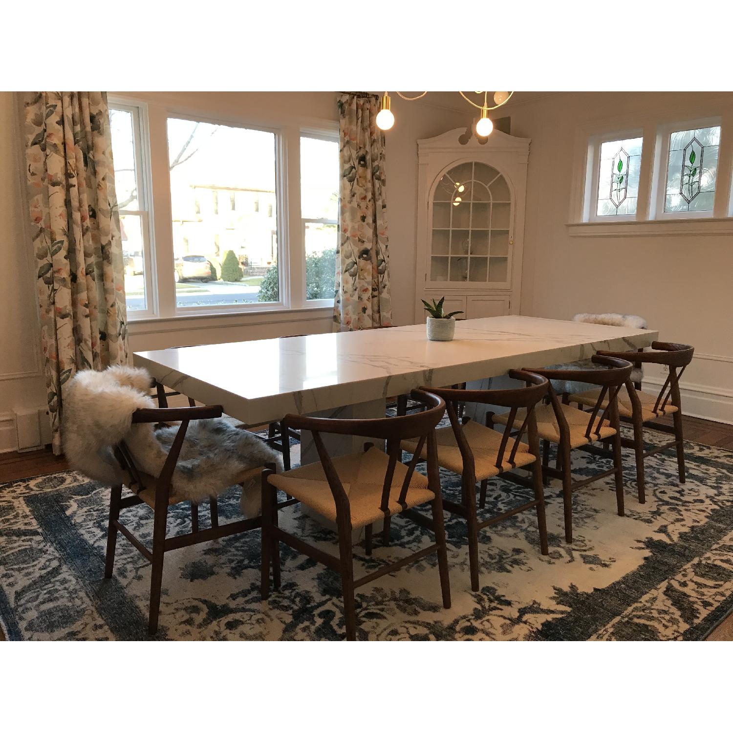 Custom Marble Quartz Slab Style Dining Table - image-1