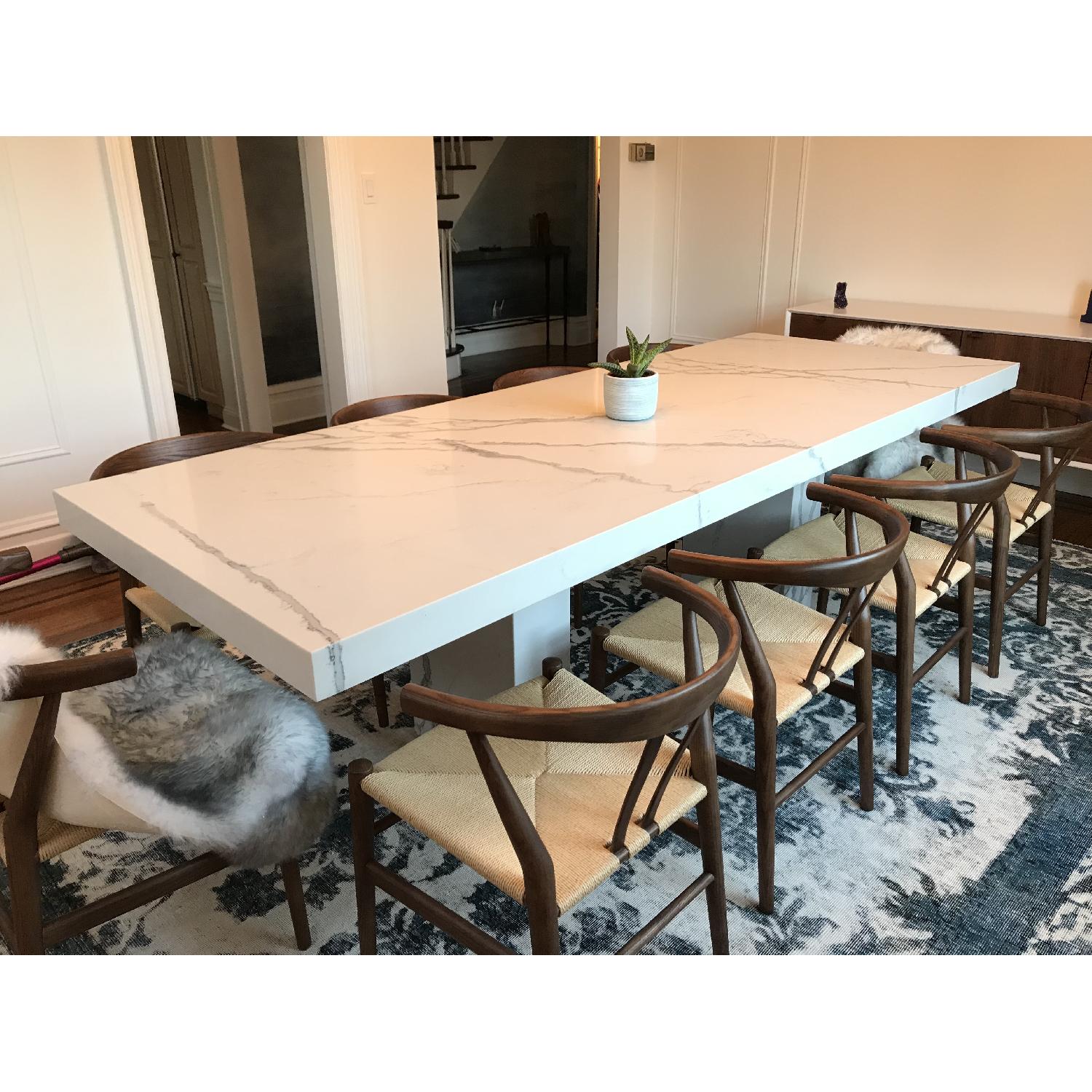 Custom Marble Quartz Slab Style Dining Table - image-3
