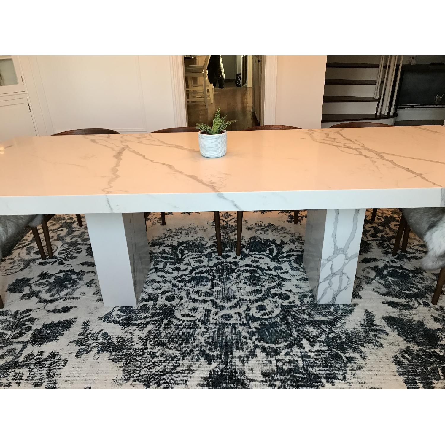 Custom Marble Quartz Slab Style Dining Table - image-5