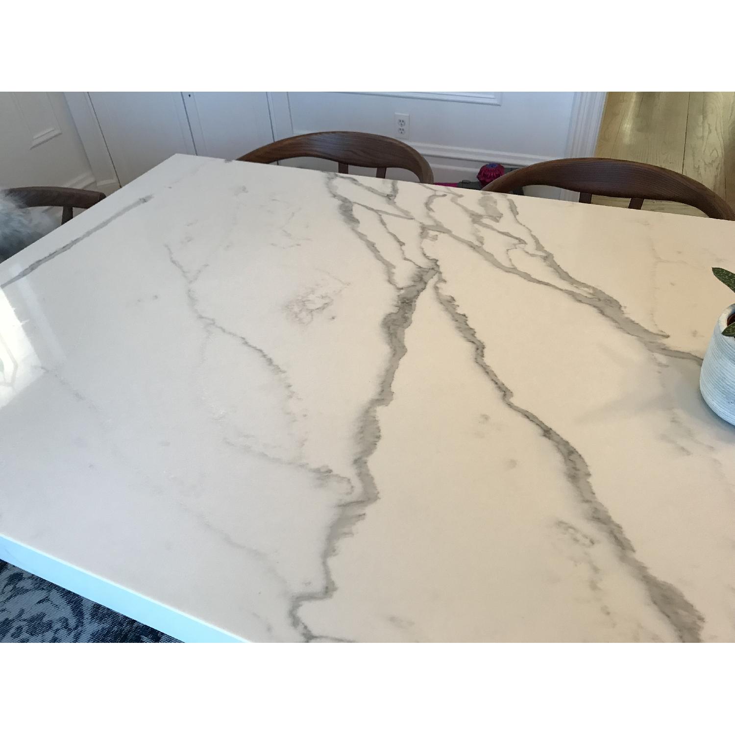 Custom Marble Quartz Slab Style Dining Table - image-8