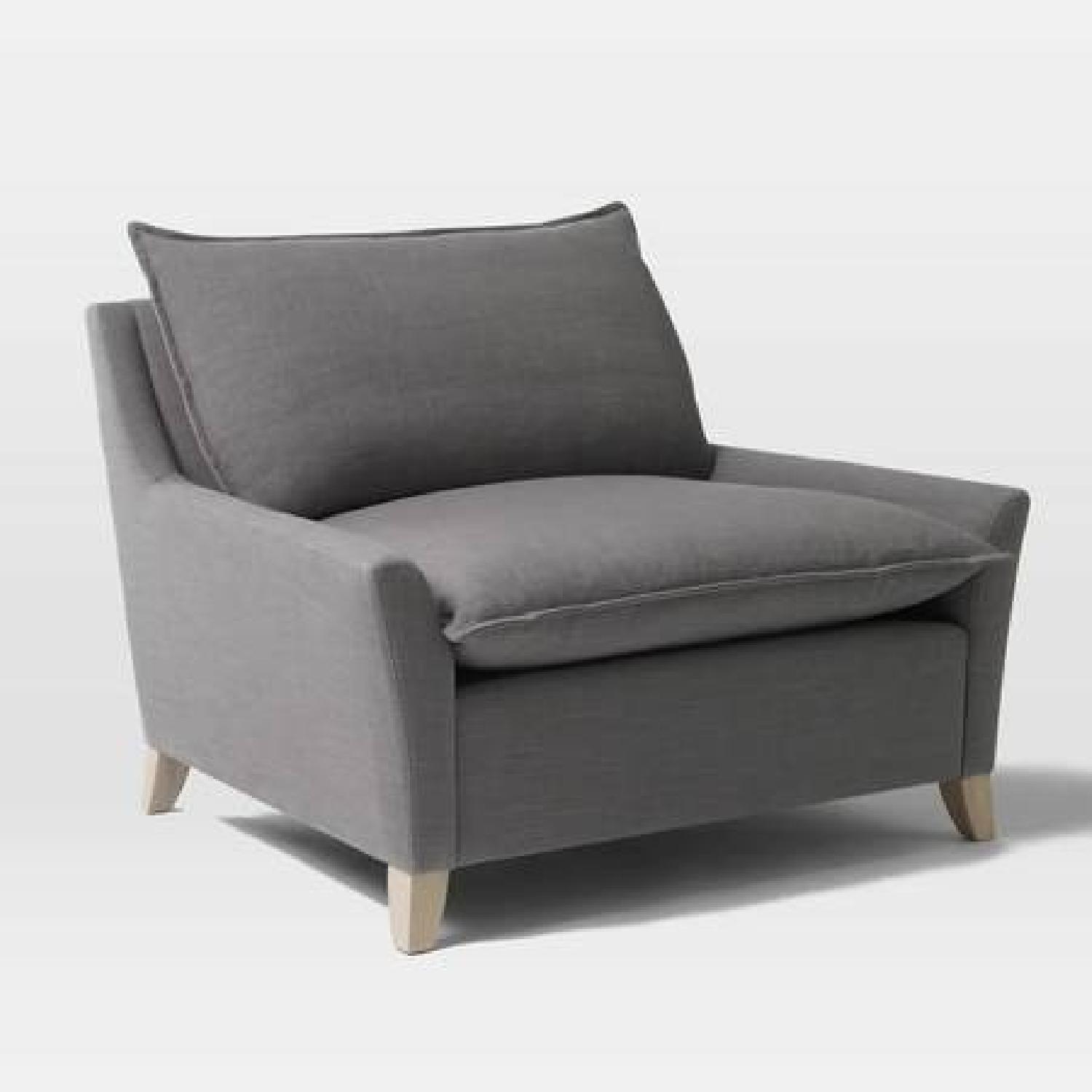 West Elm Bliss Chair and a Half in Gray - image-0