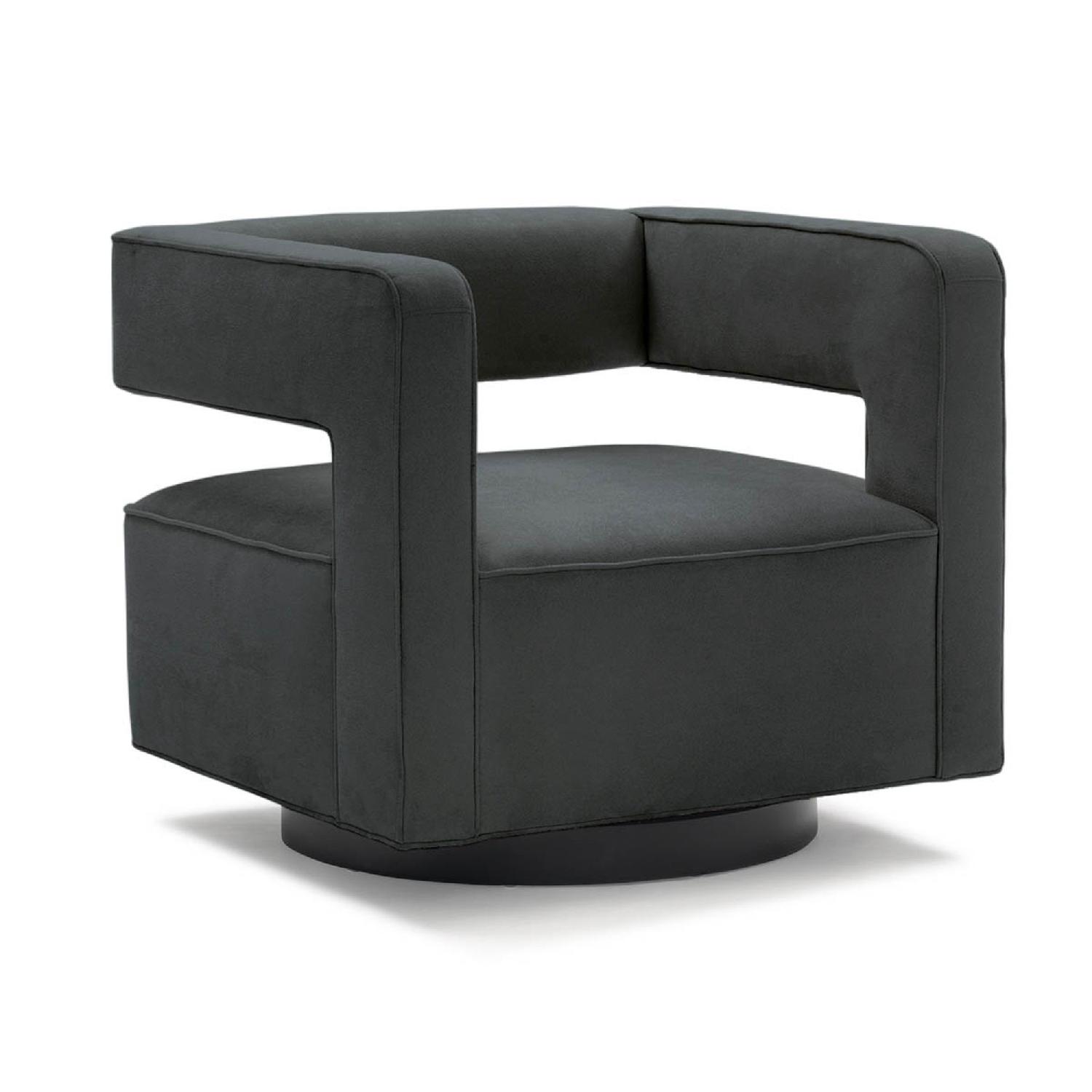 Mitchell Gold + Bob Williams Nico Swivel Chair in Dark Grey - image-4