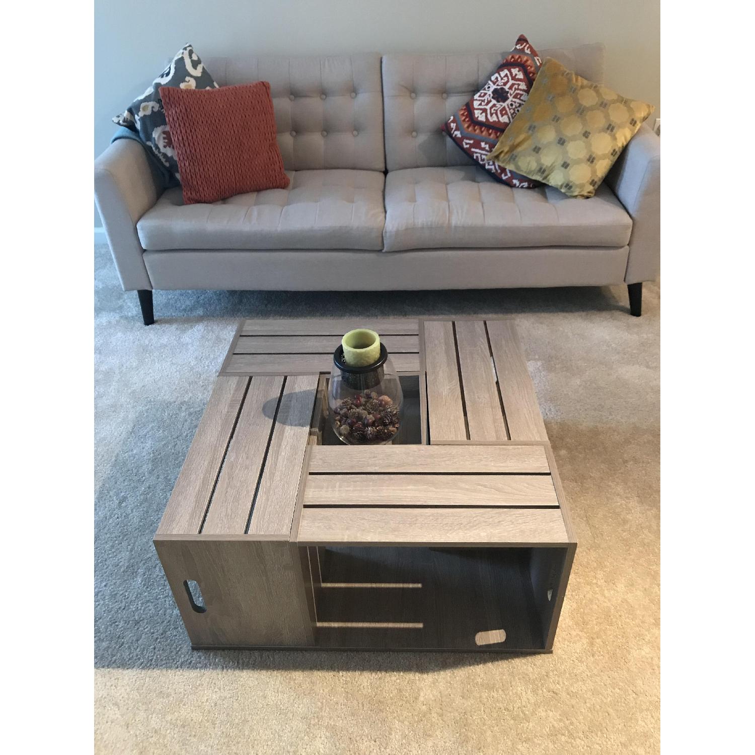 Furniture of America The Crate Coffee Table w/ Open Shelf - image-1