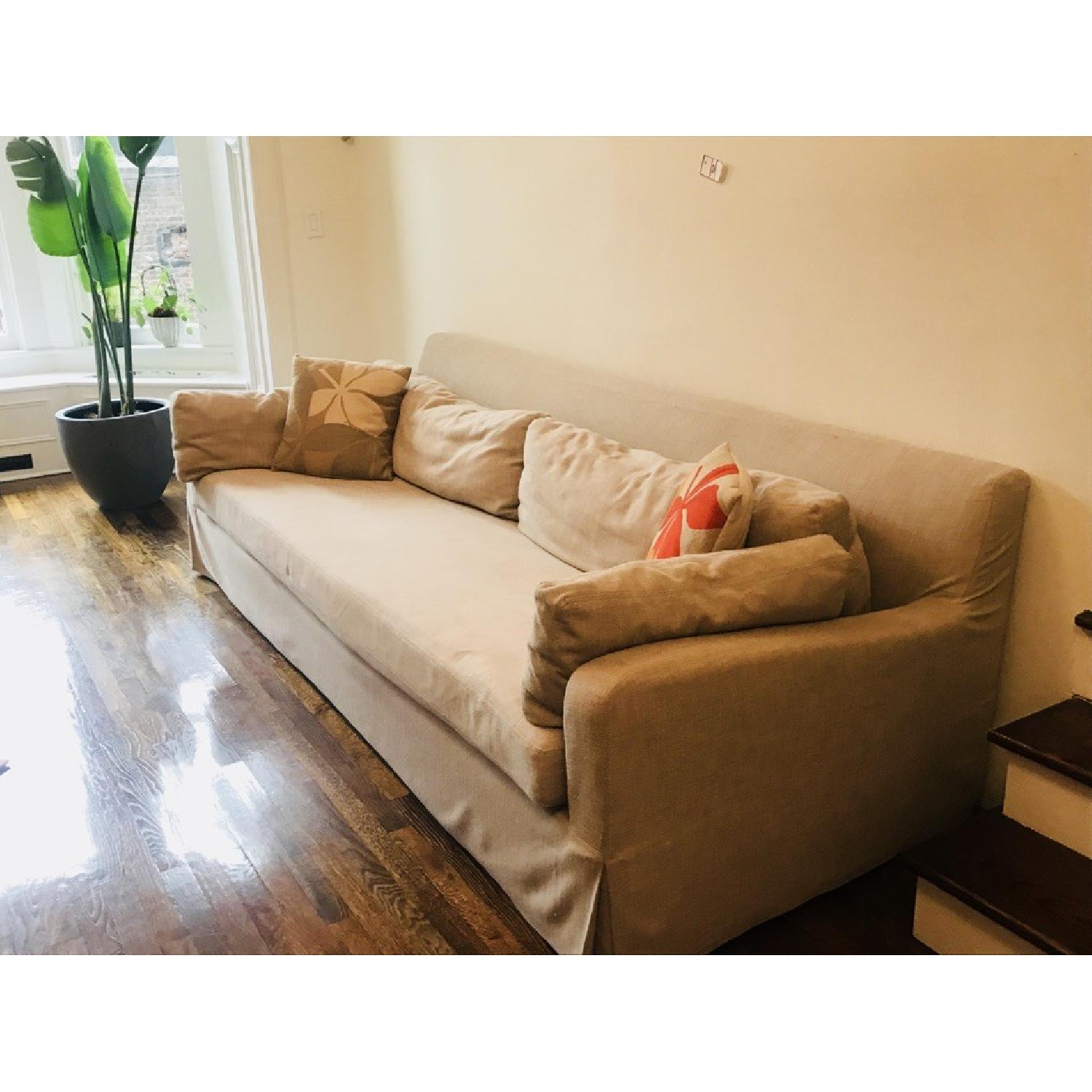 Restoration Hardware Belgian Slope Arm Sofa in Flax - image-3