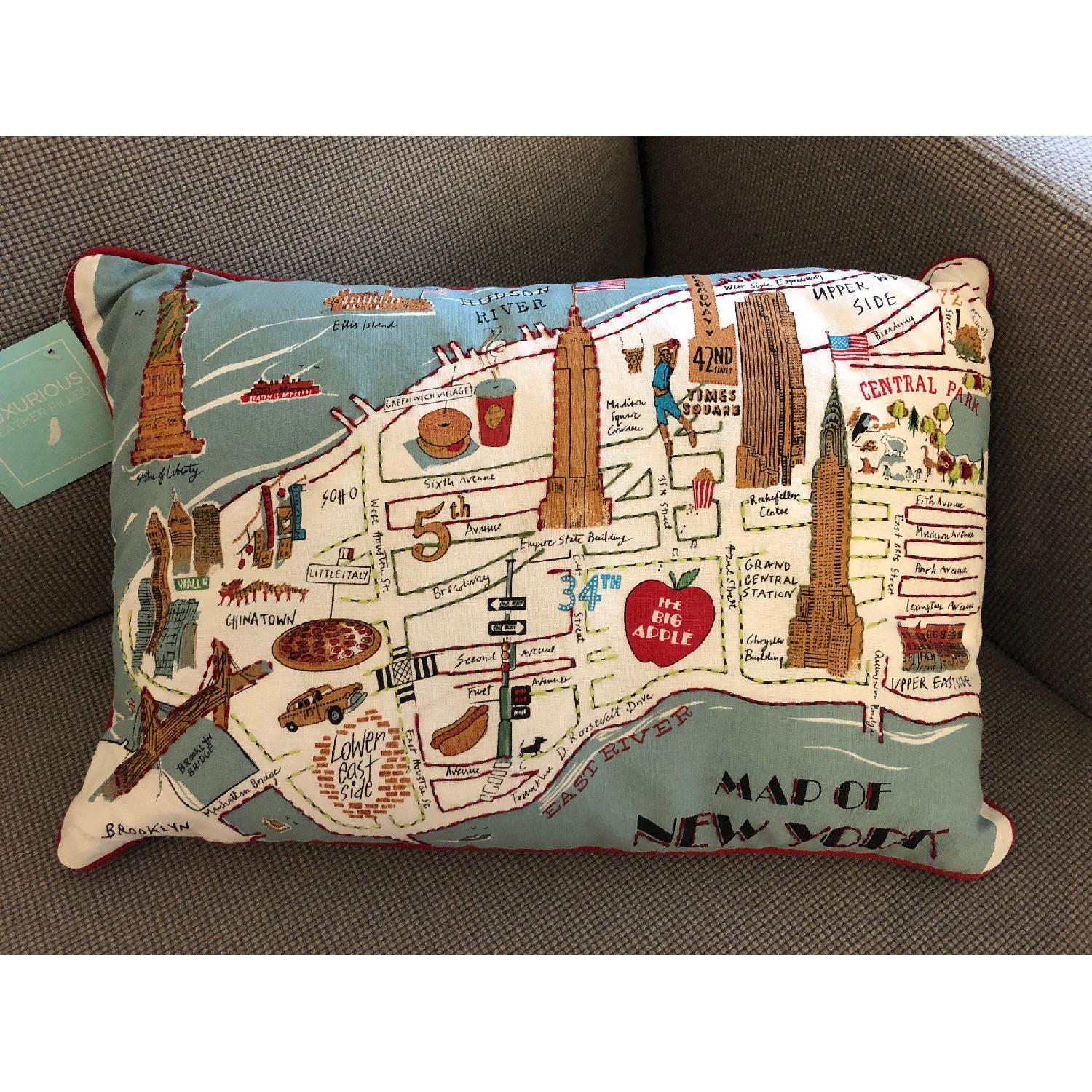 TJ Maxx Map of New York Feather-Filled Pillow - image-2