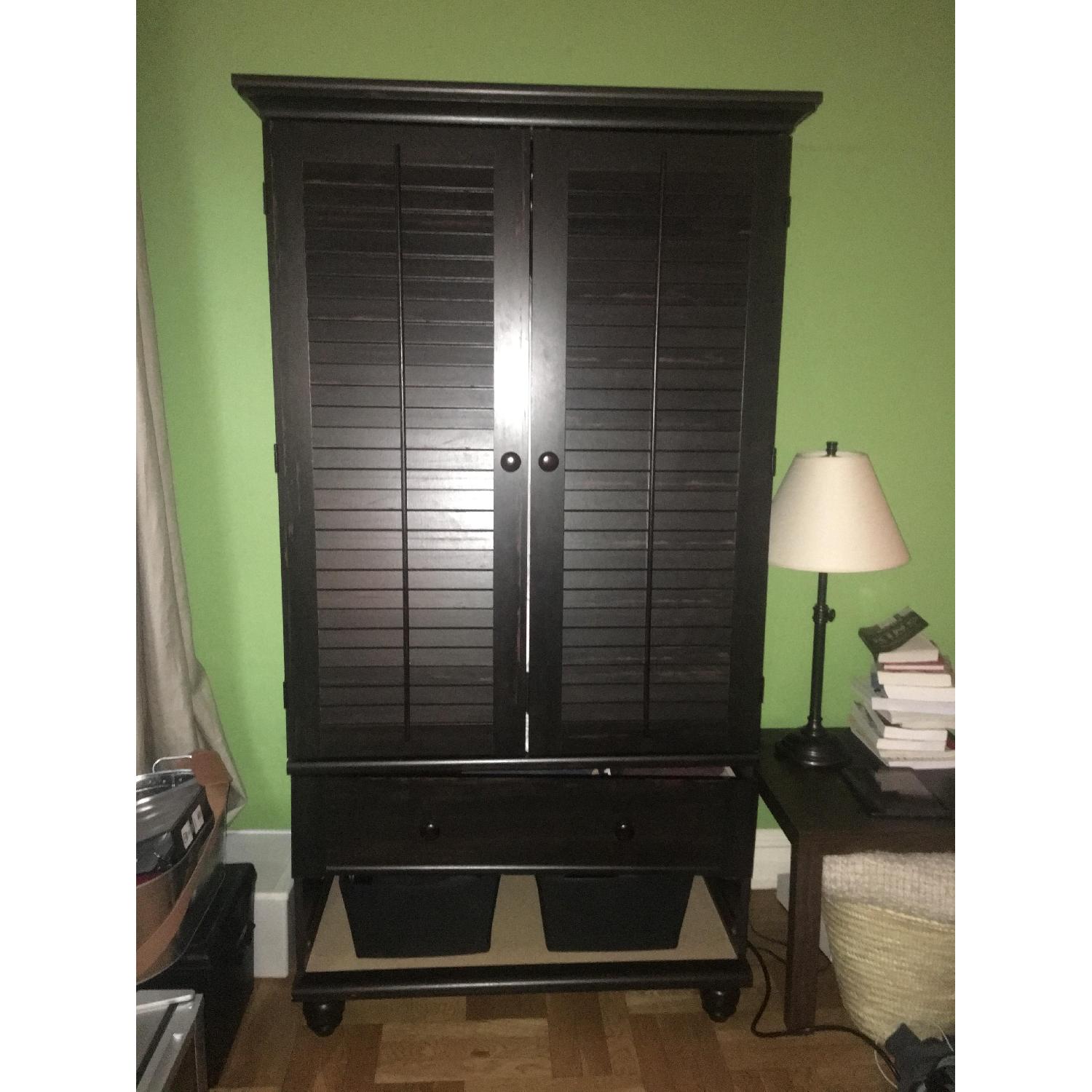 Dark Brown Wooden Armoire/Wardrobe - image-1