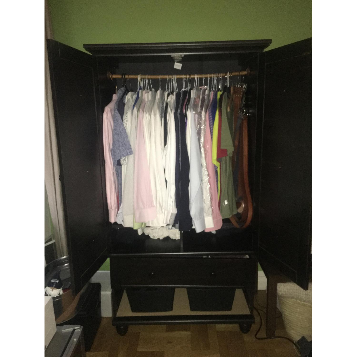 Dark Brown Wooden Armoire/Wardrobe - image-3
