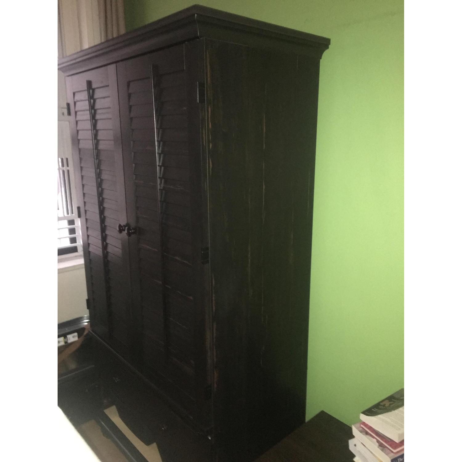 Dark Brown Wooden Armoire/Wardrobe - image-4