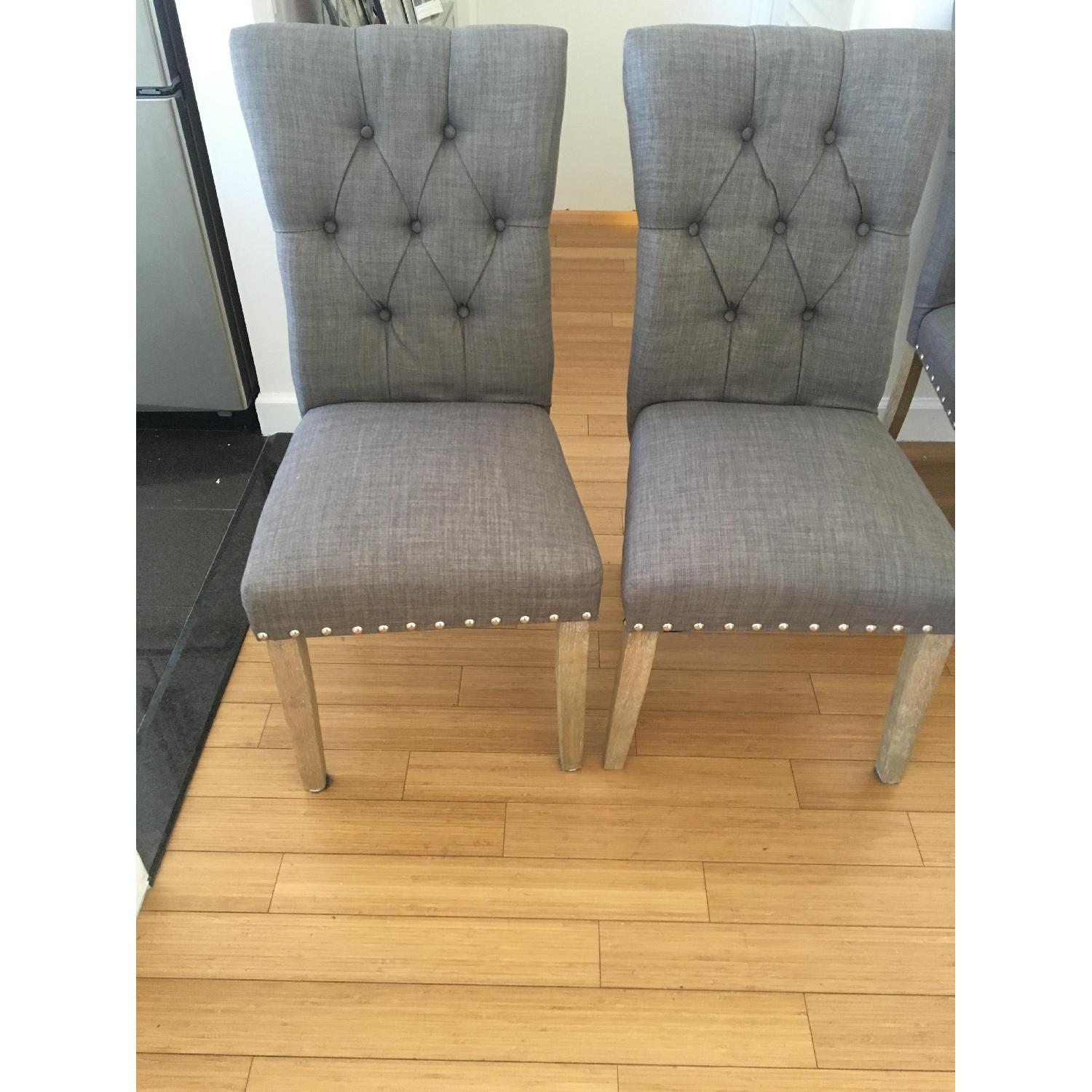 Grey Tufted Dining Chair AptDeco