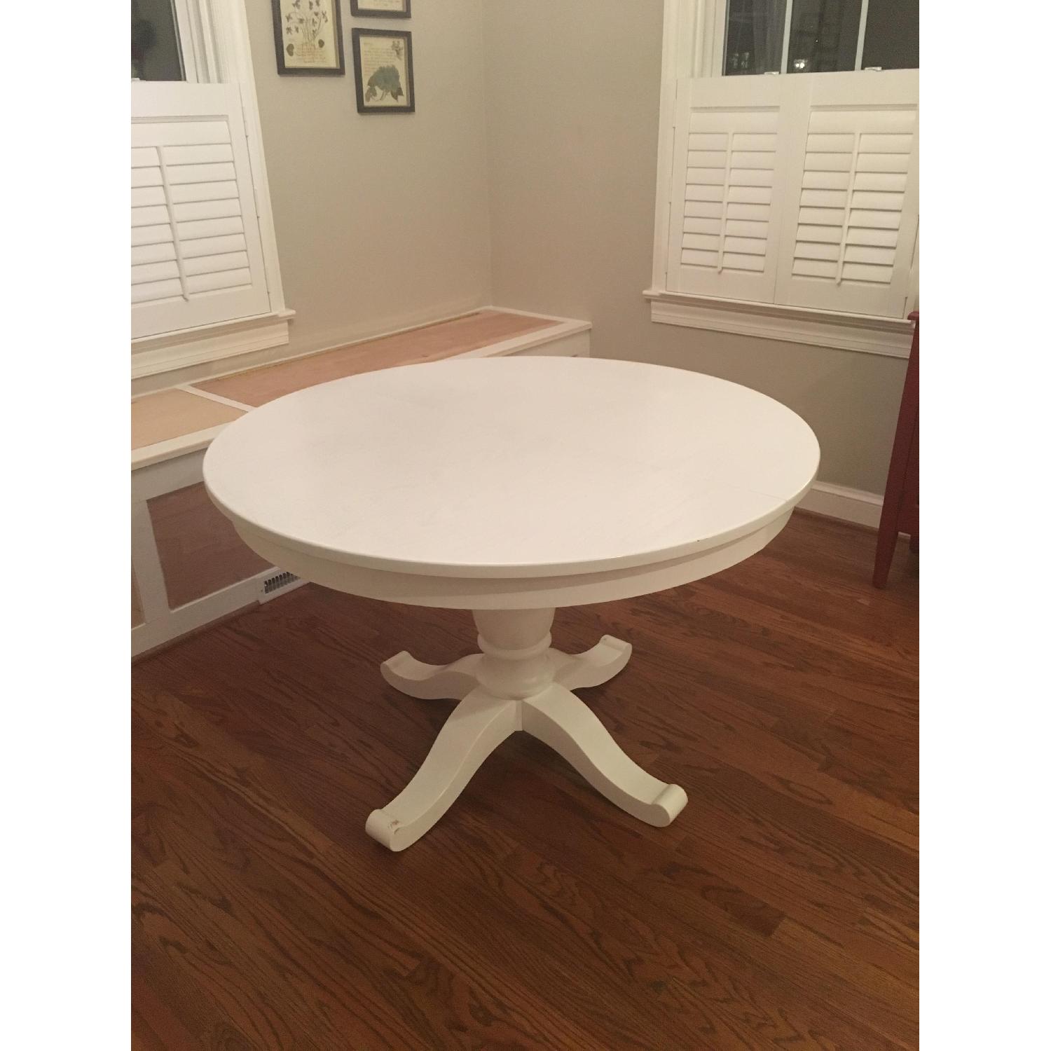 Crate & Barrel Avalon White Extension Dining Table - image-1