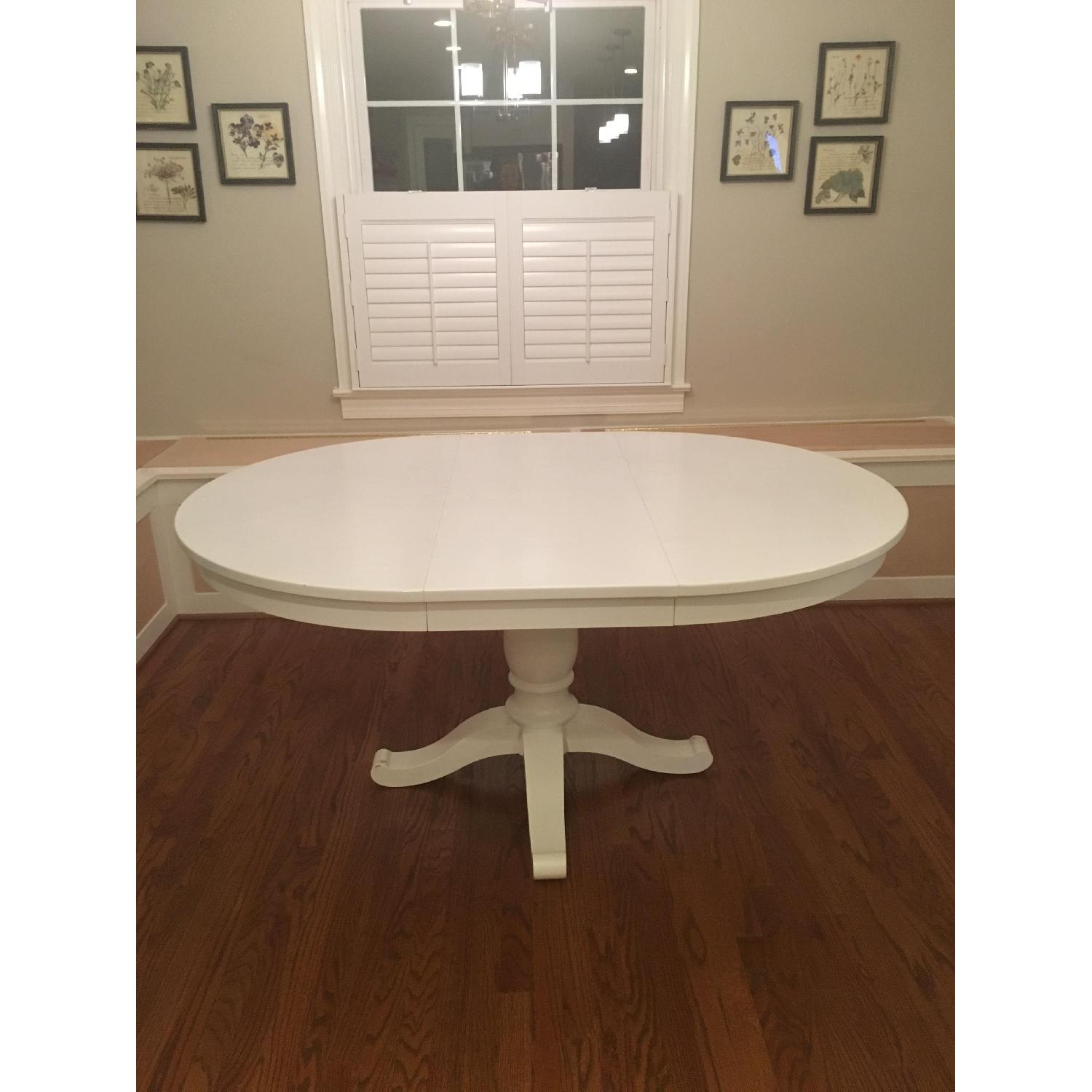 Crate & Barrel Avalon White Extension Dining Table - image-3