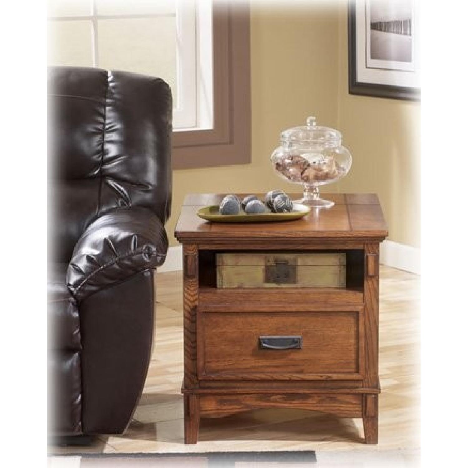 Ashley Furniture Cross Island Brown Rectangular End Table - image-1