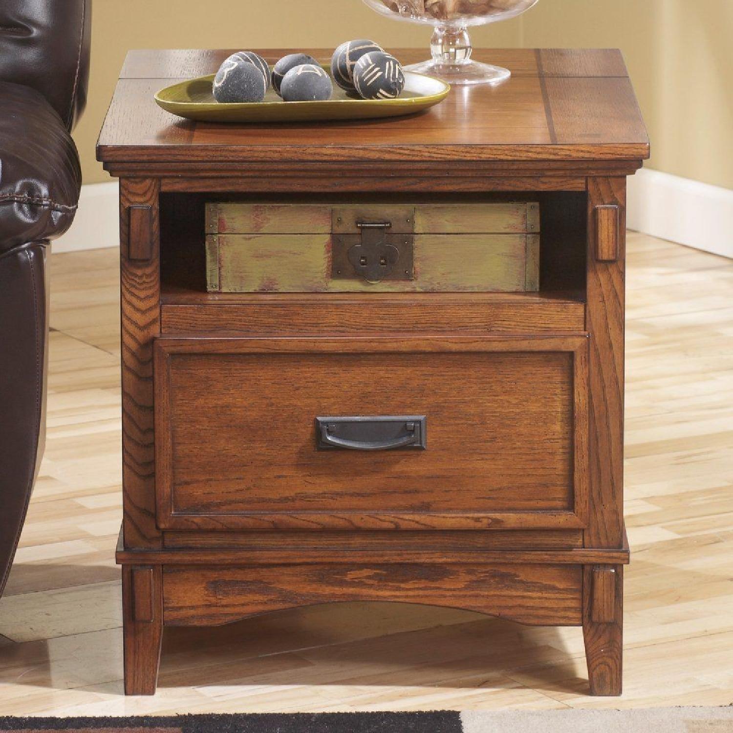 Ashley Furniture Cross Island Brown Rectangular End Table - image-2