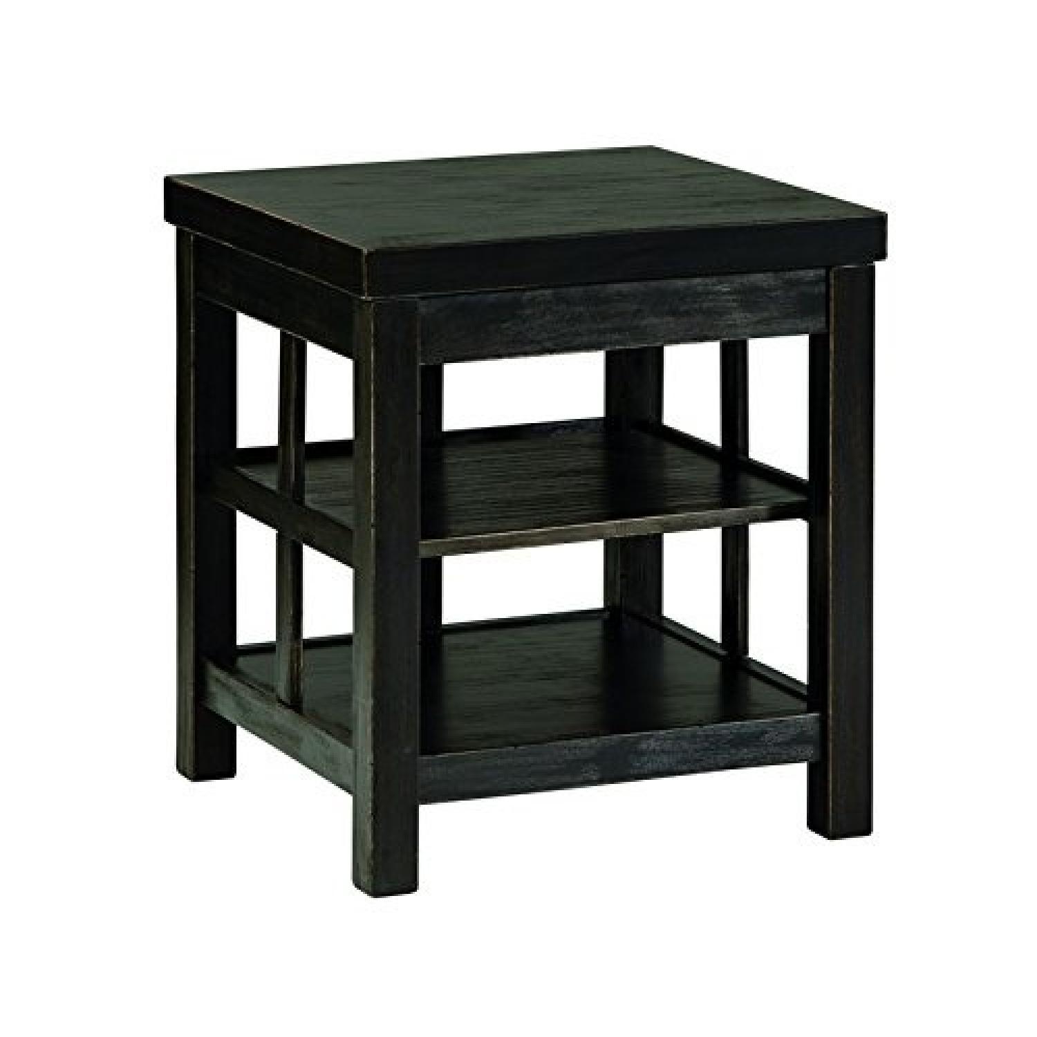 Ashley Furniture Gavelston Rubbed Black Square End Table - image-2
