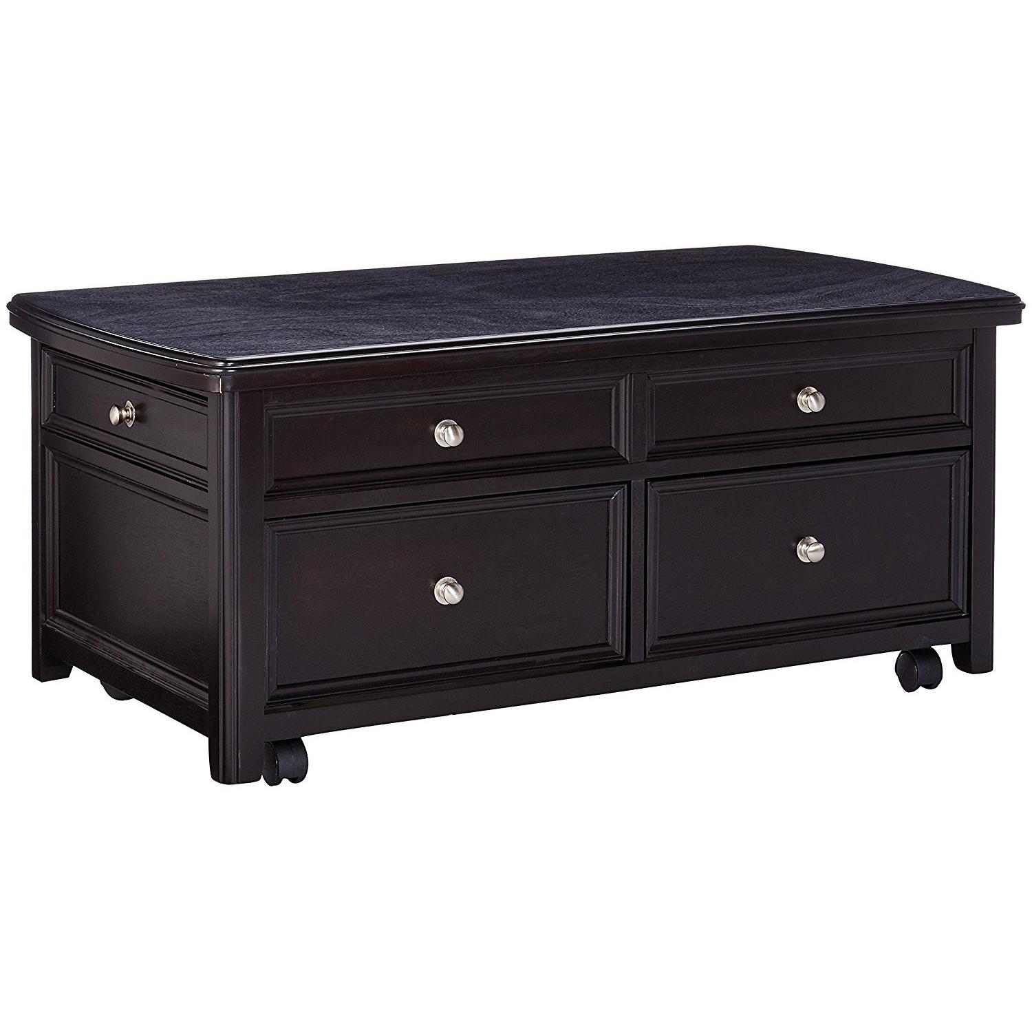 Ashley Furniture Carlyle Almost Black Lift Top Coffee Table - image-1