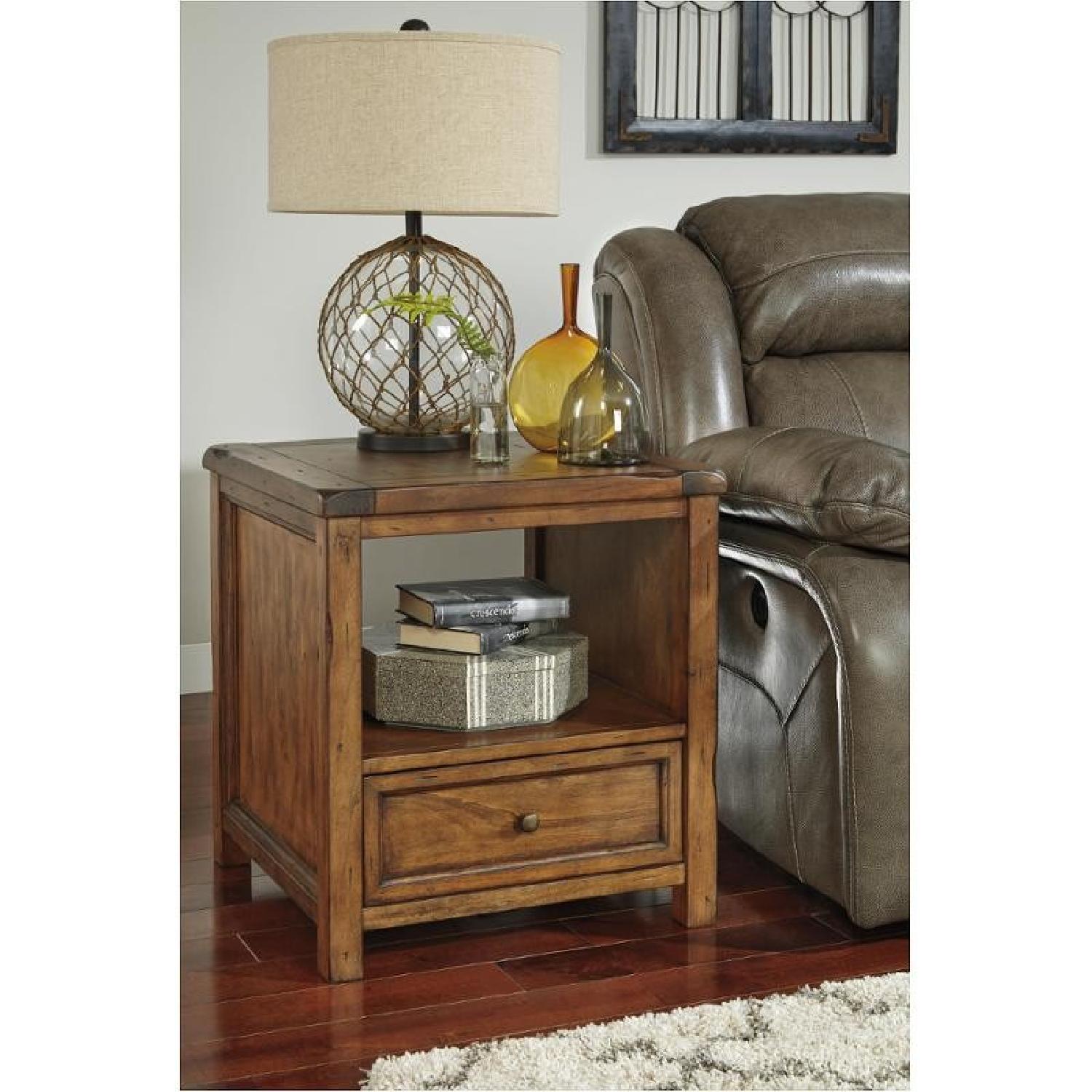 Ashley Furniture Tamonie Medium Brown Square End Table - image-2