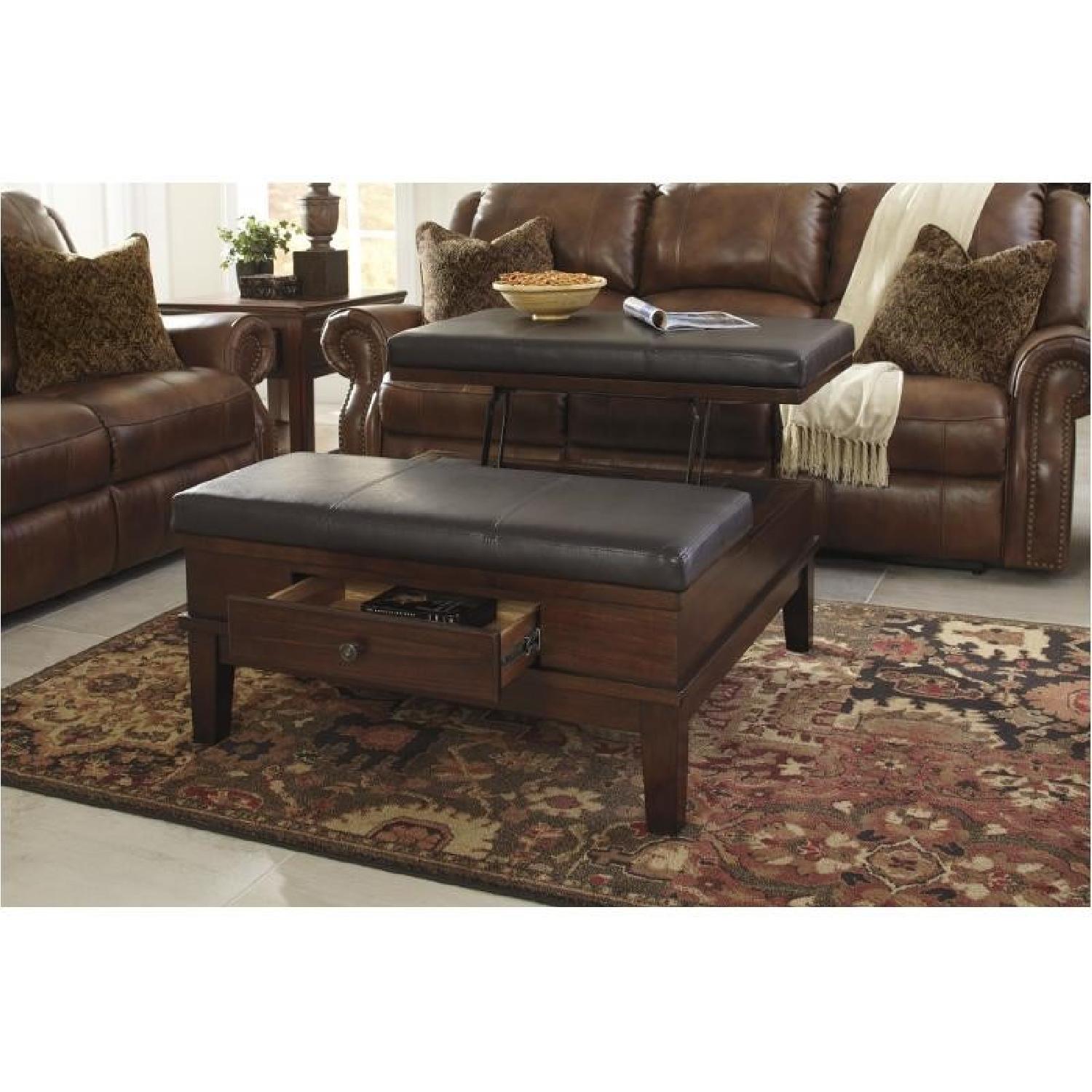 Ashley Furniture Gately Medium Brown Ottoman Cocktail Table - image-2