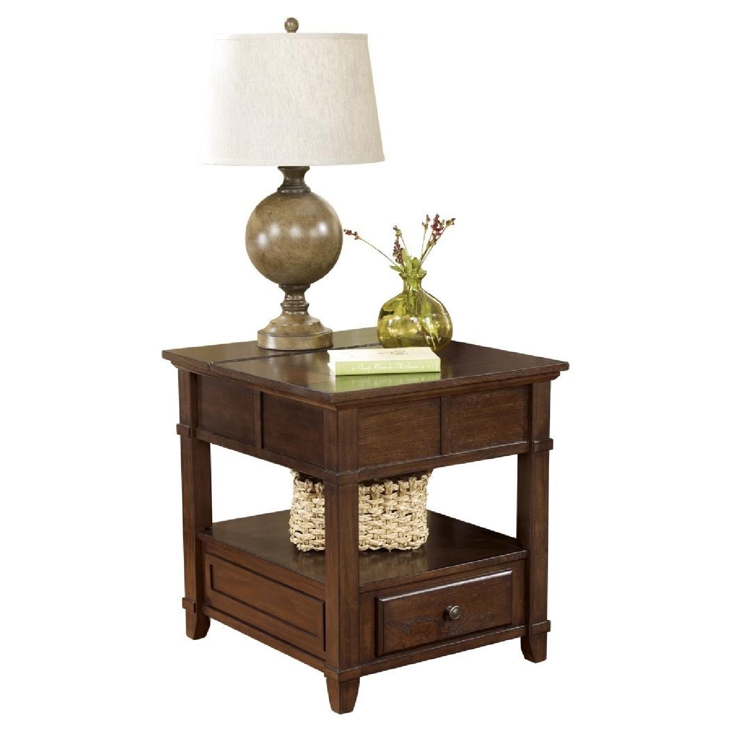 Ashley Furniture Gately Medium Brown Rectangular End Table - image-0