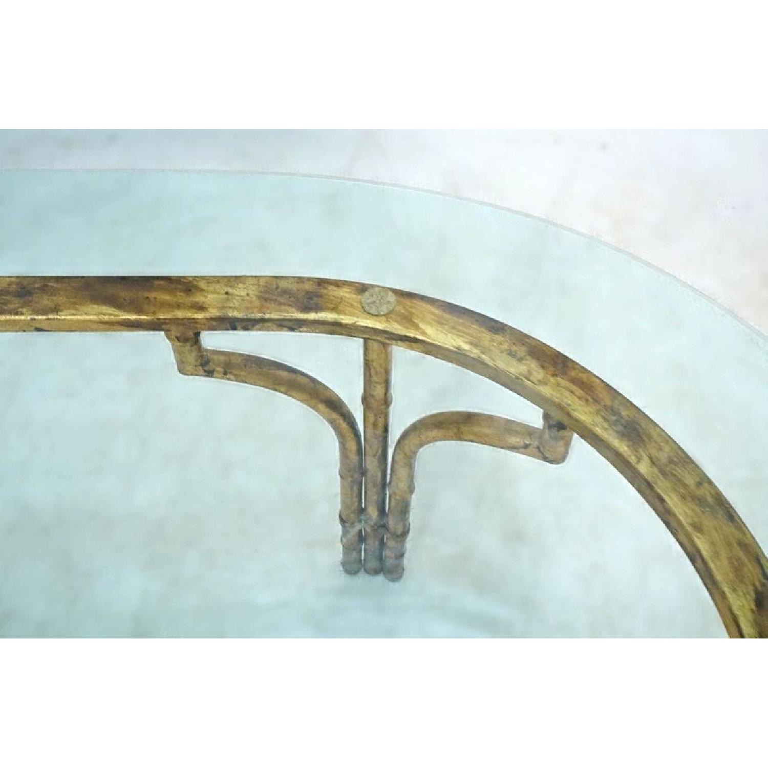 Faux Bamboo Mid Century Modern Oval Glass Top Coffee Table - image-3