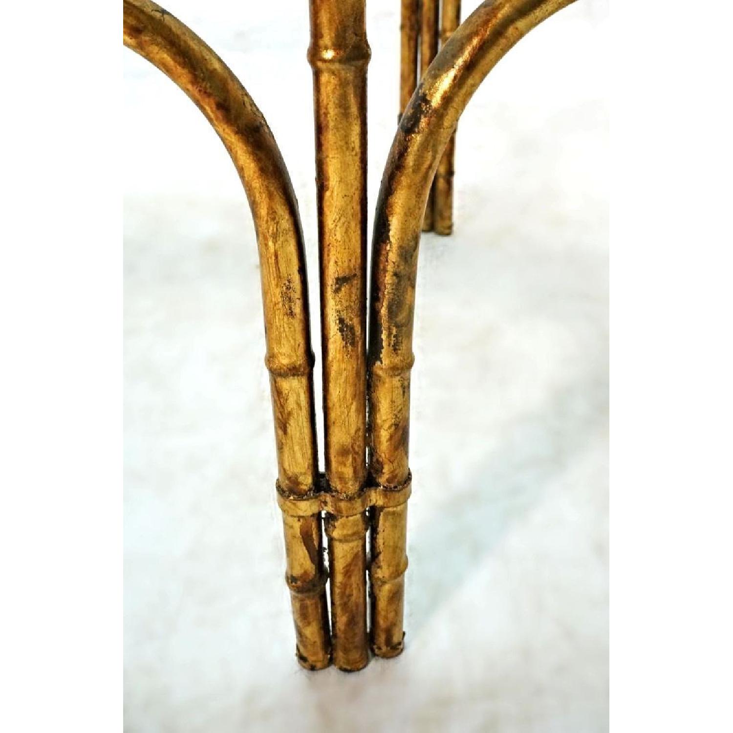 Faux Bamboo Mid Century Modern Oval Glass Top Coffee Table - image-5