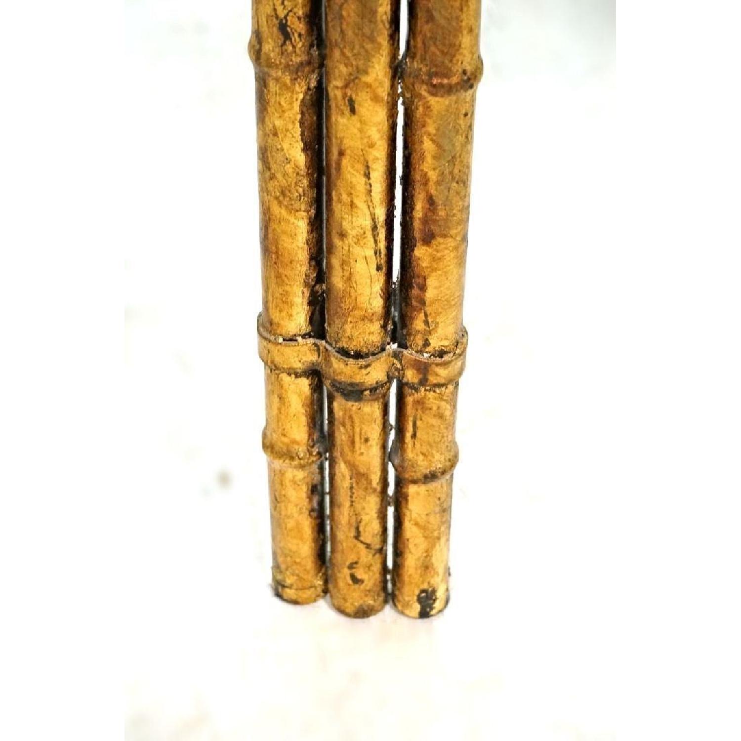 Faux Bamboo Mid Century Modern Oval Glass Top Coffee Table - image-6