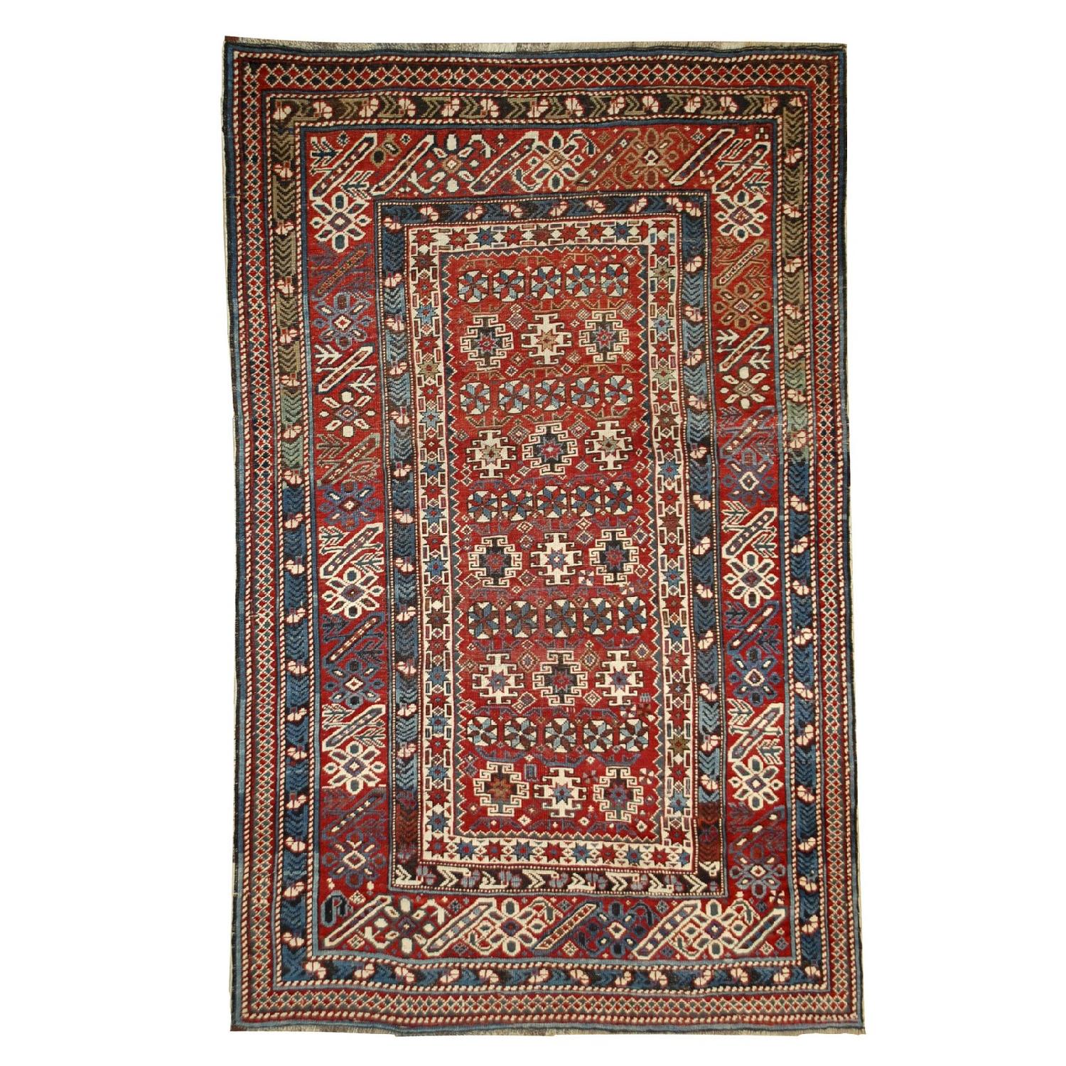 Antique 1880s Caucasian Chichi Rug - AptDeco
