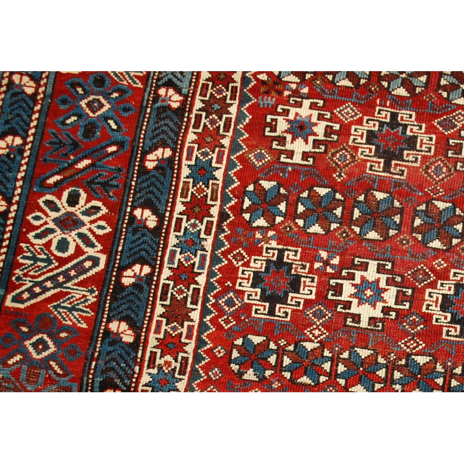 Antique 1880s Caucasian Chichi Rug - AptDeco