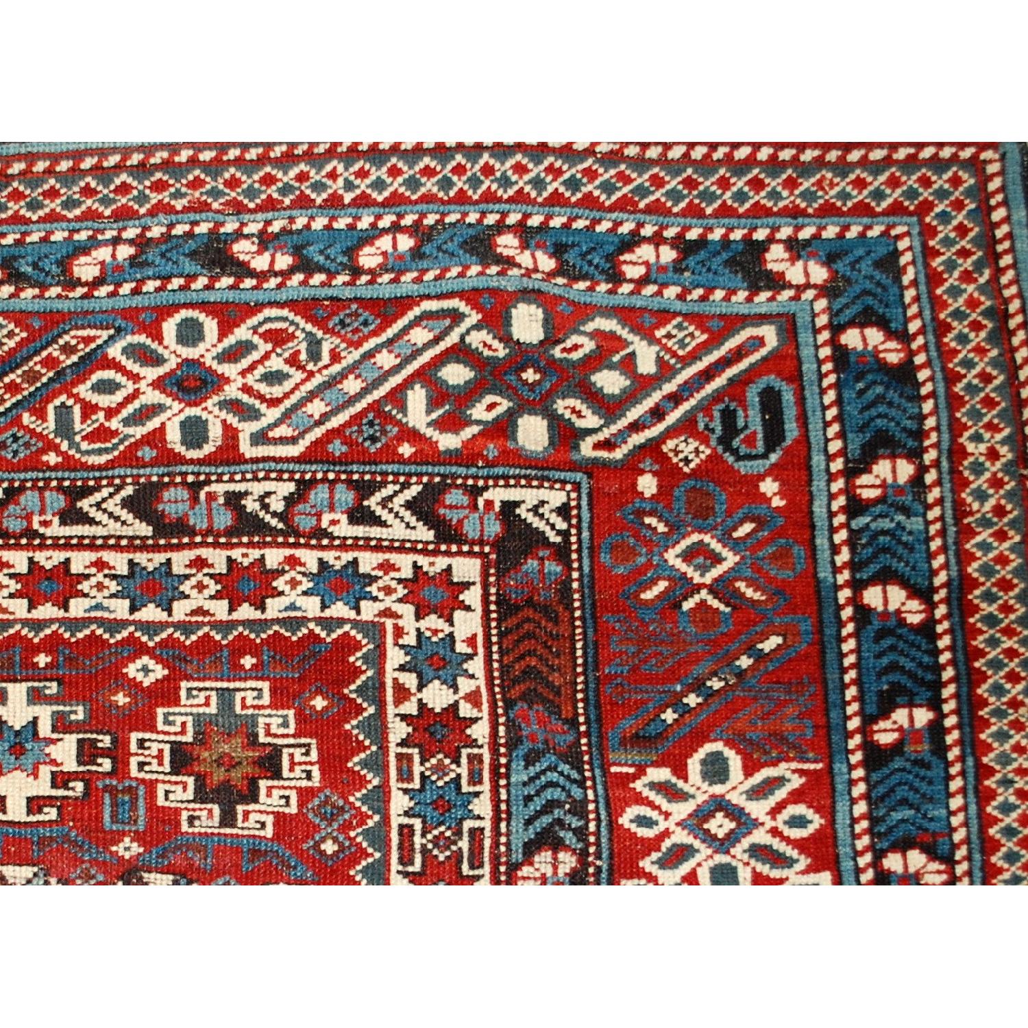 Antique 1880s Caucasian Chichi Rug - AptDeco