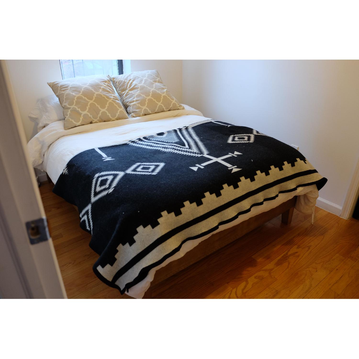 Priage Solid Wood Rustic Pine Platform Bed - image-1