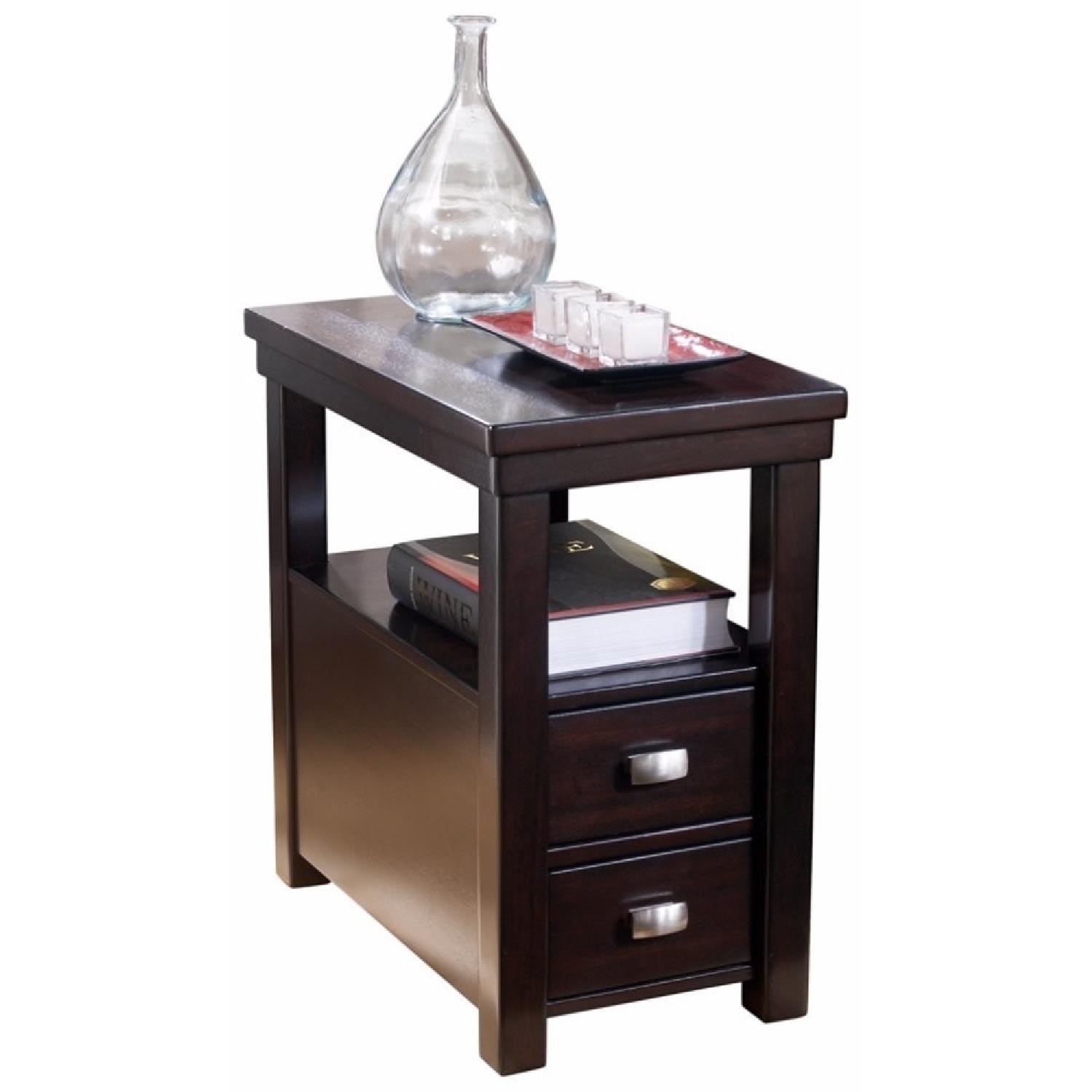 Ashley Furniture Hatsuko Dark Brown Chair Side End Table - image-0