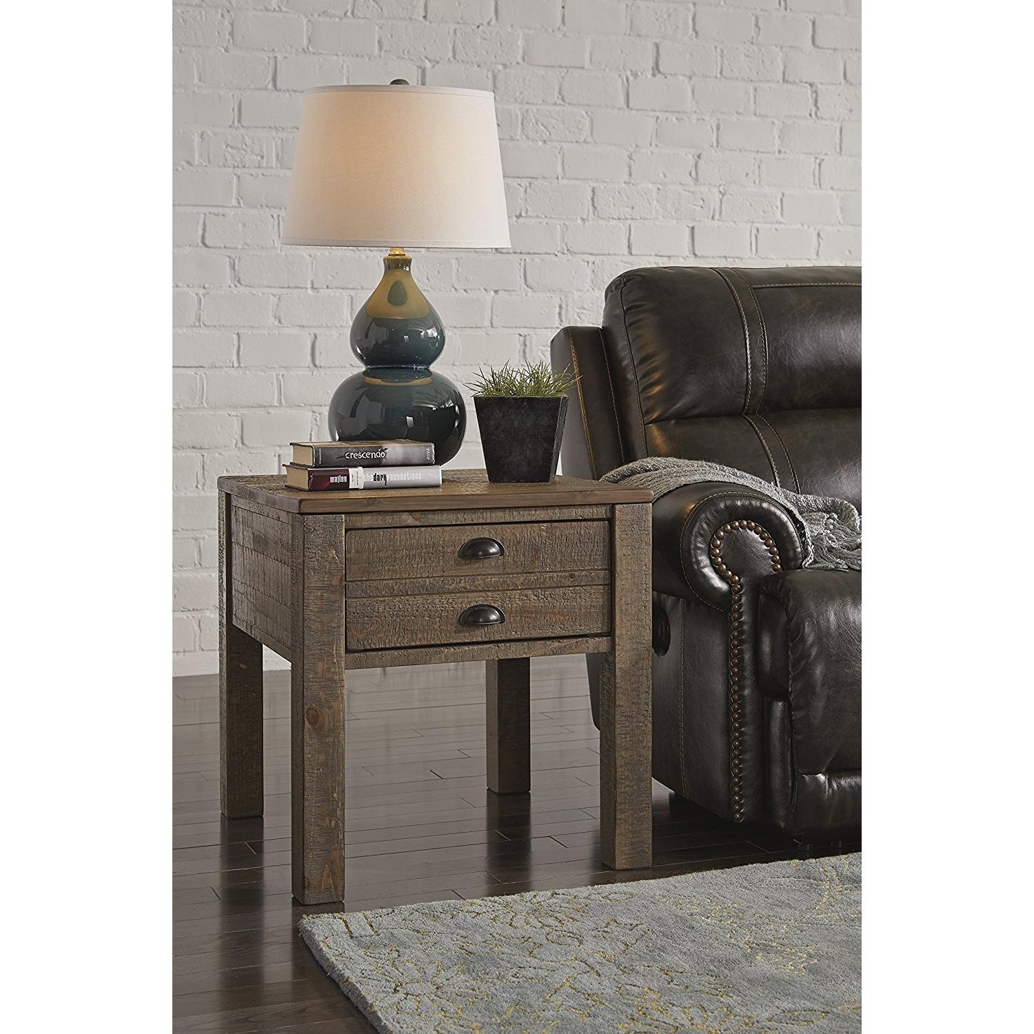 Ashley Furniture Keeblen Grayish Brown Rectangular End Table - image-2