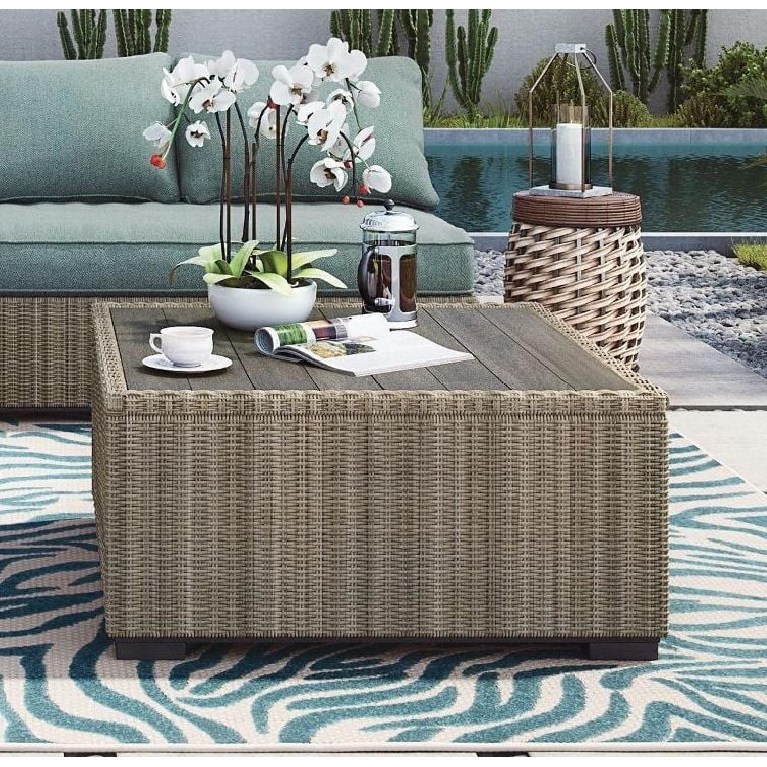 Ashley Furniture Silent Brook Beige Square Cocktail Table - image-1