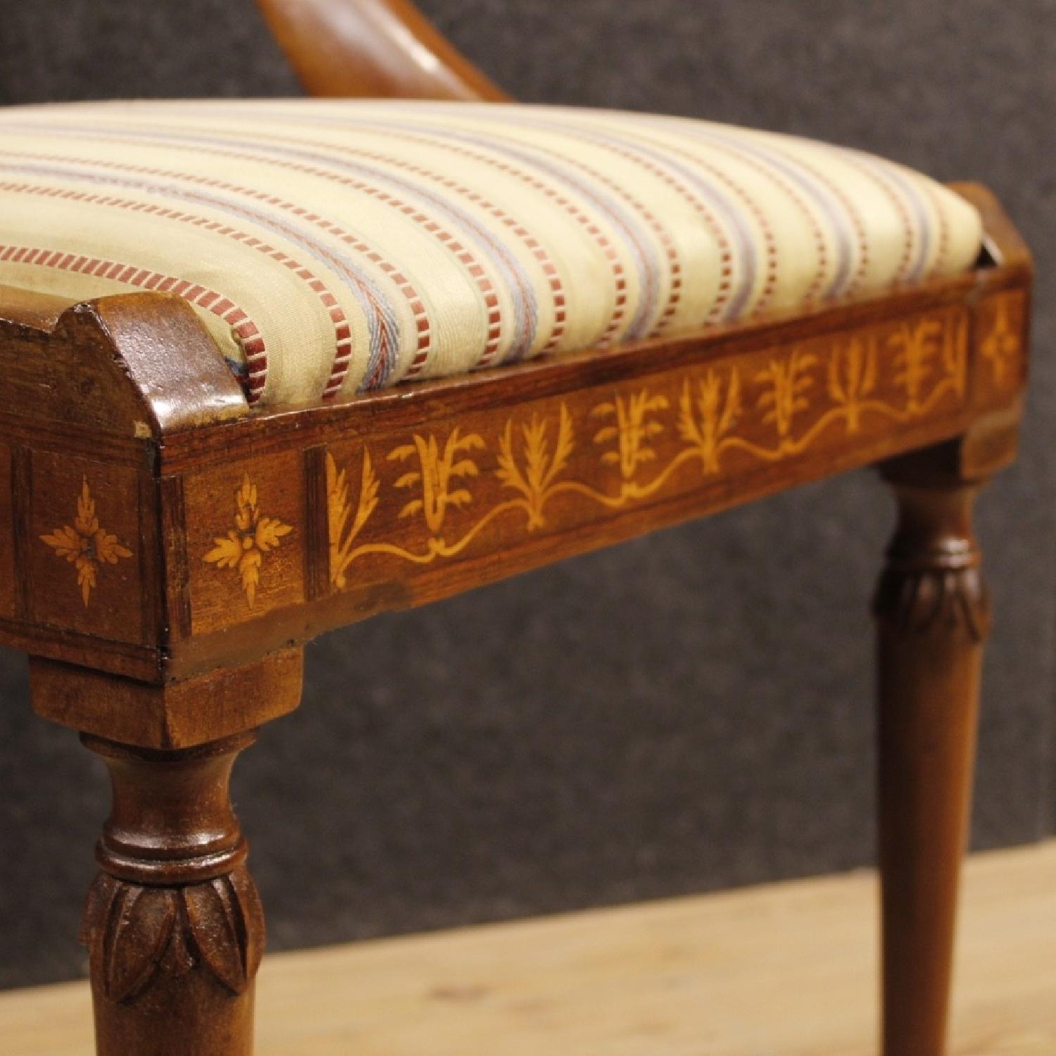 Italian Charles X Style Inlaid Chairs in Wood - image-5