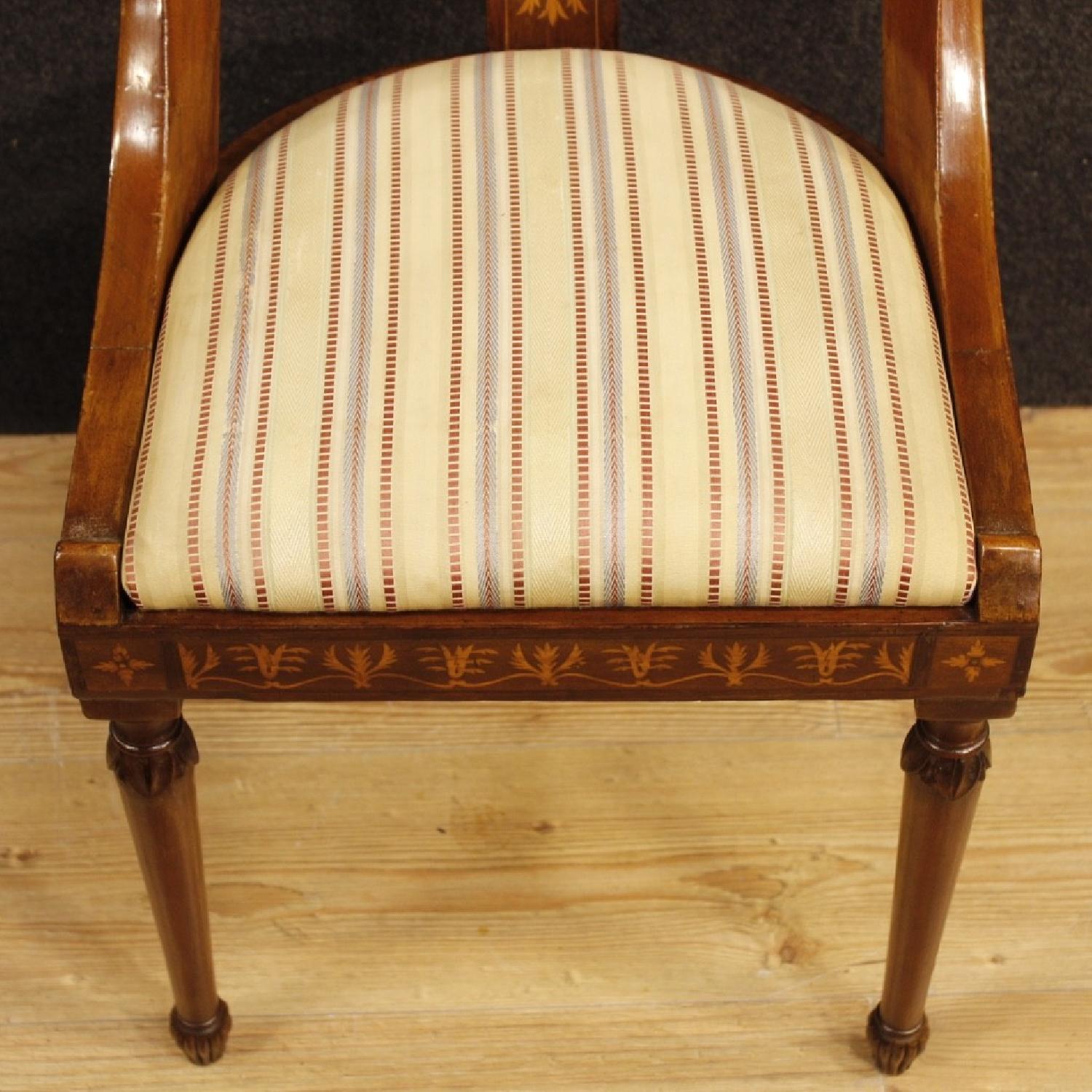 Italian Charles X Style Inlaid Chairs in Wood - image-8
