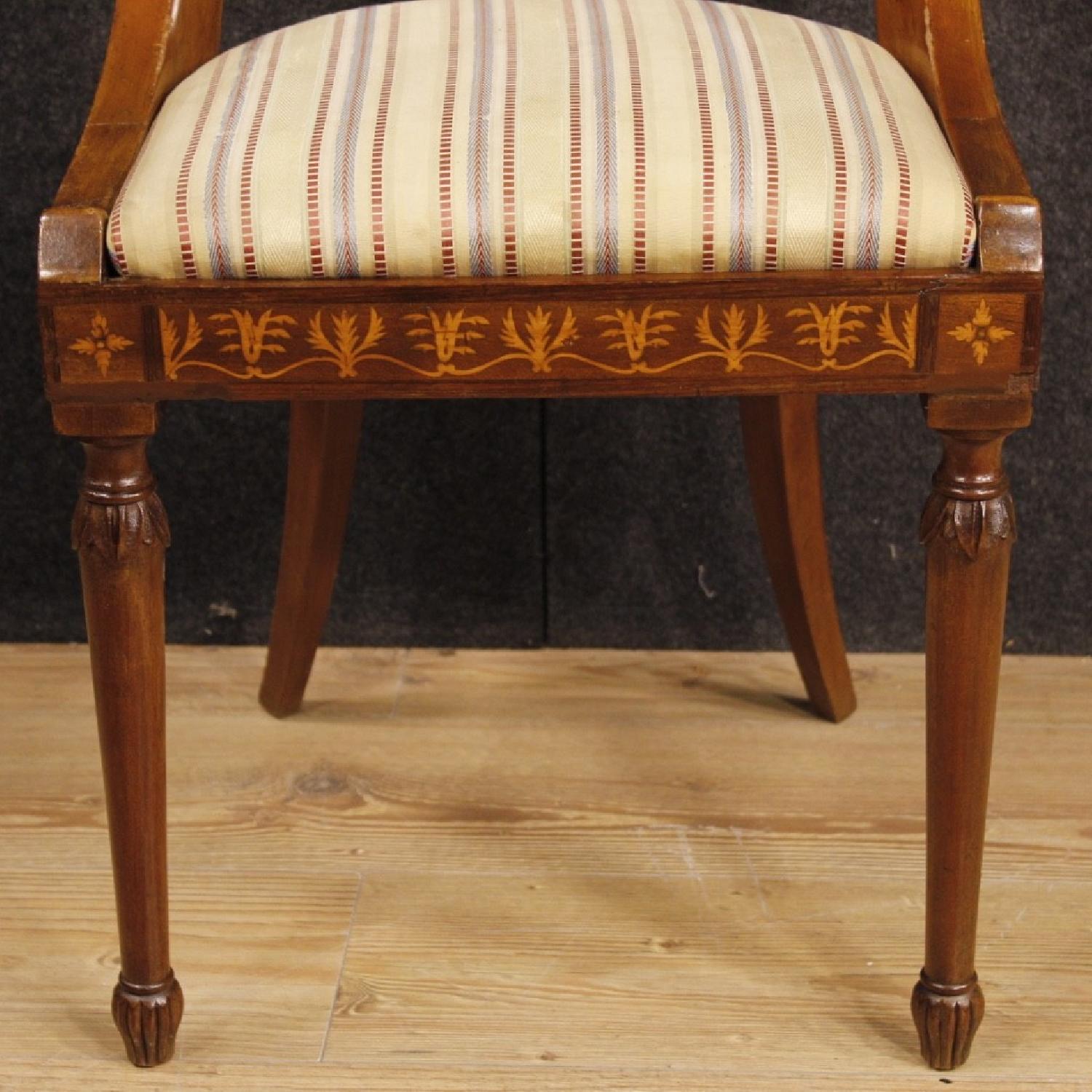 Italian Charles X Style Inlaid Chairs in Wood - image-10