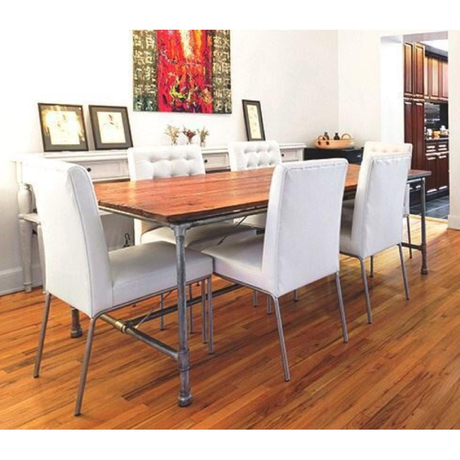 Indigo Furniture White Leather Tufted Dining Chair - image-2